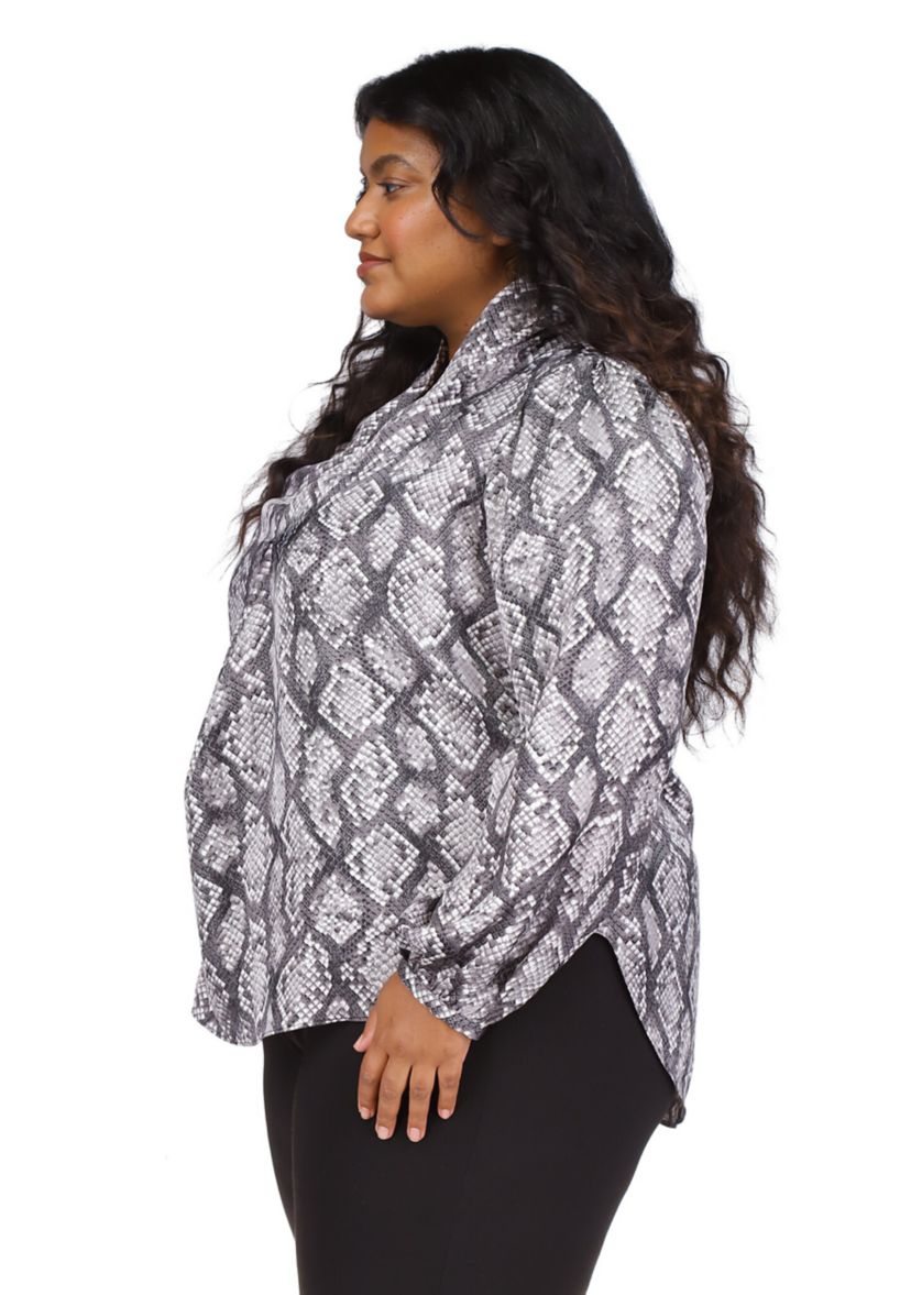 Plus Size Anaconda Inverted Pleat Top 