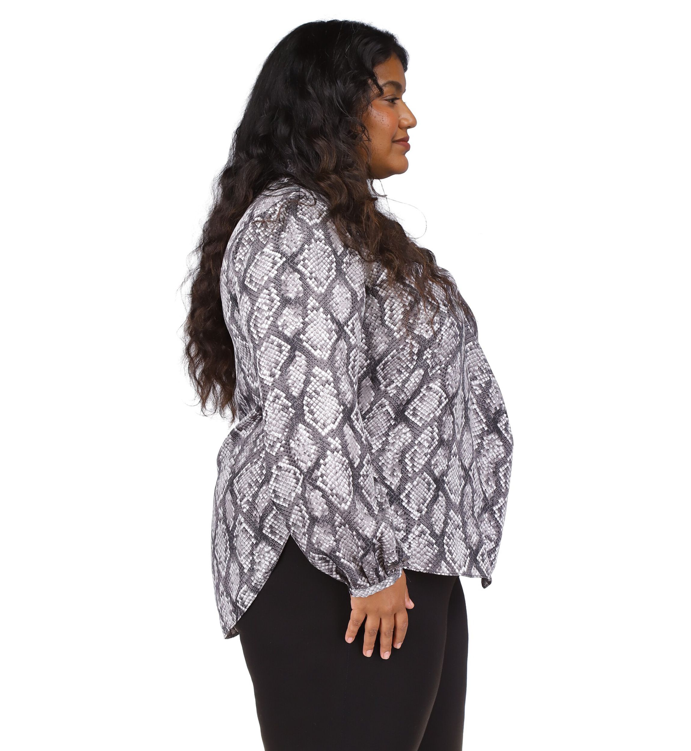 Plus Size Anaconda Inverted Pleat Top 
