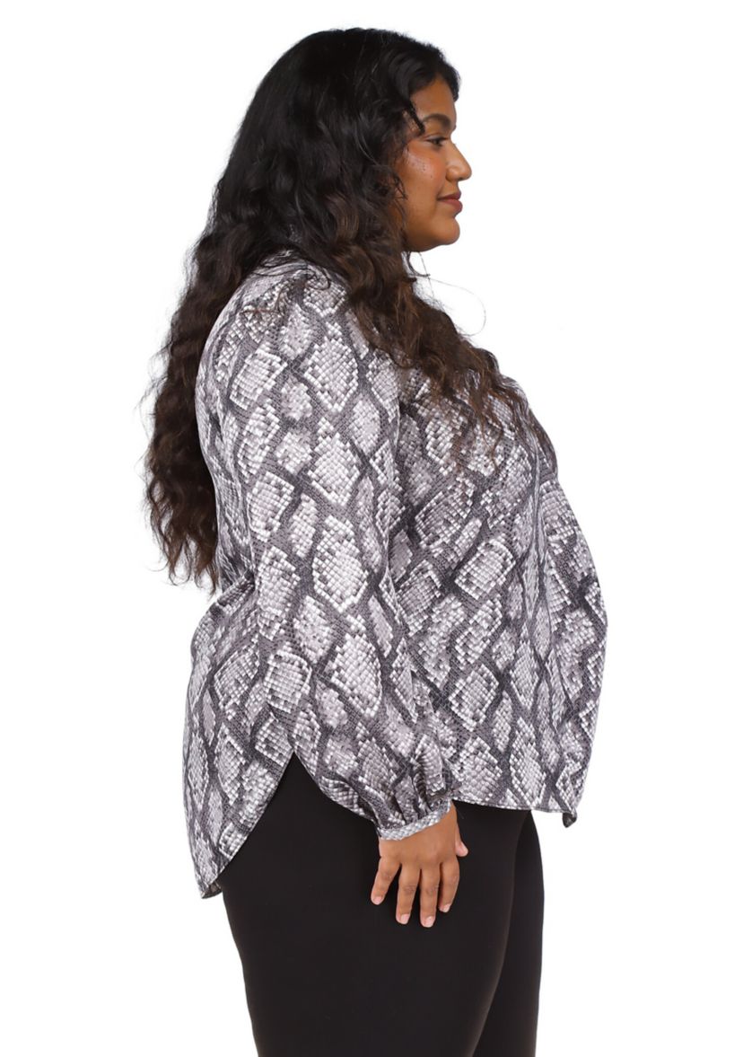 Plus Size Anaconda Inverted Pleat Top 