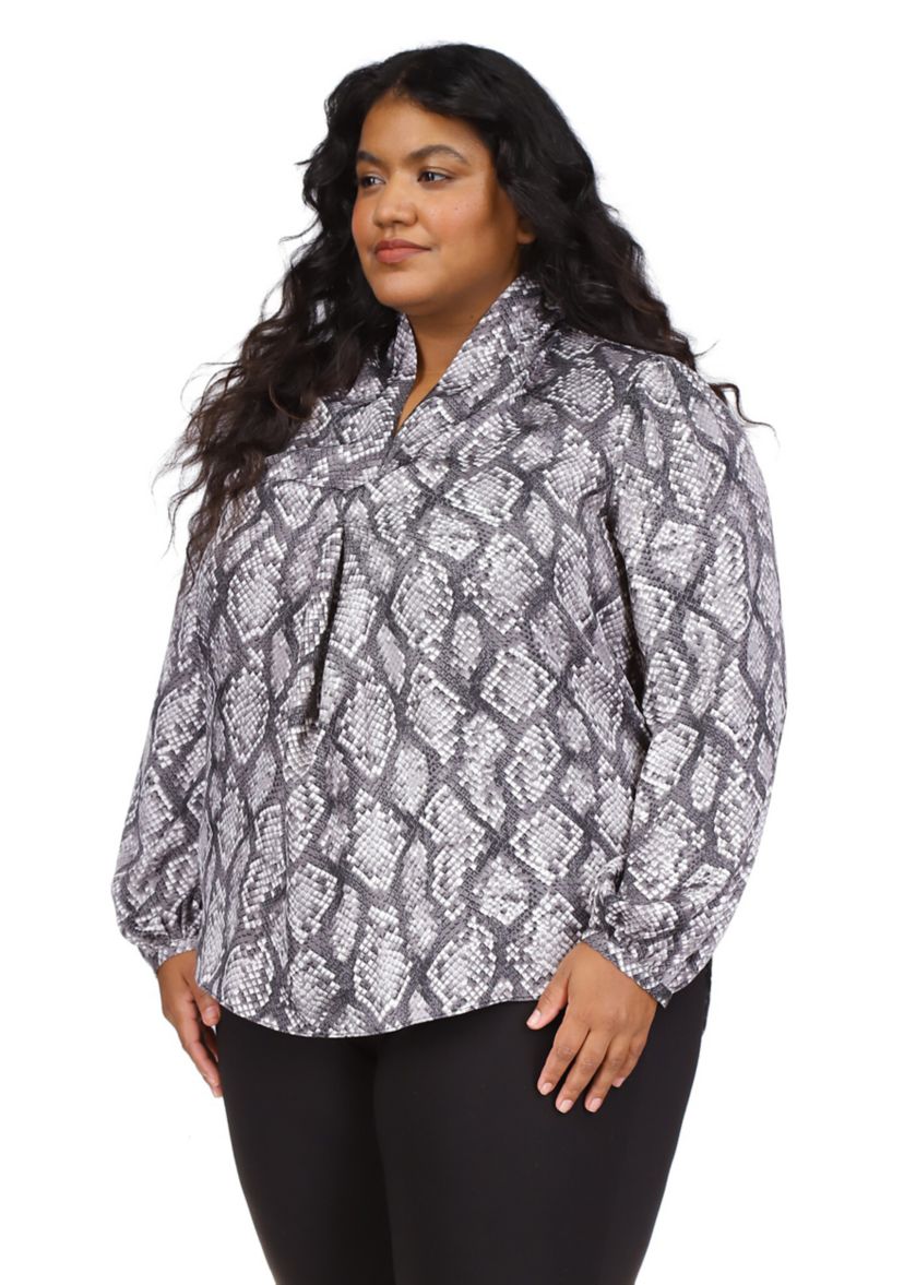 Plus Size Anaconda Inverted Pleat Top 