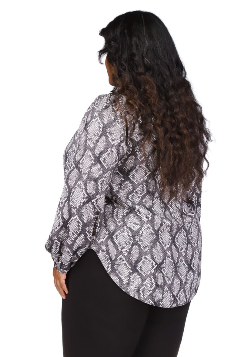 Plus Size Anaconda Inverted Pleat Top 