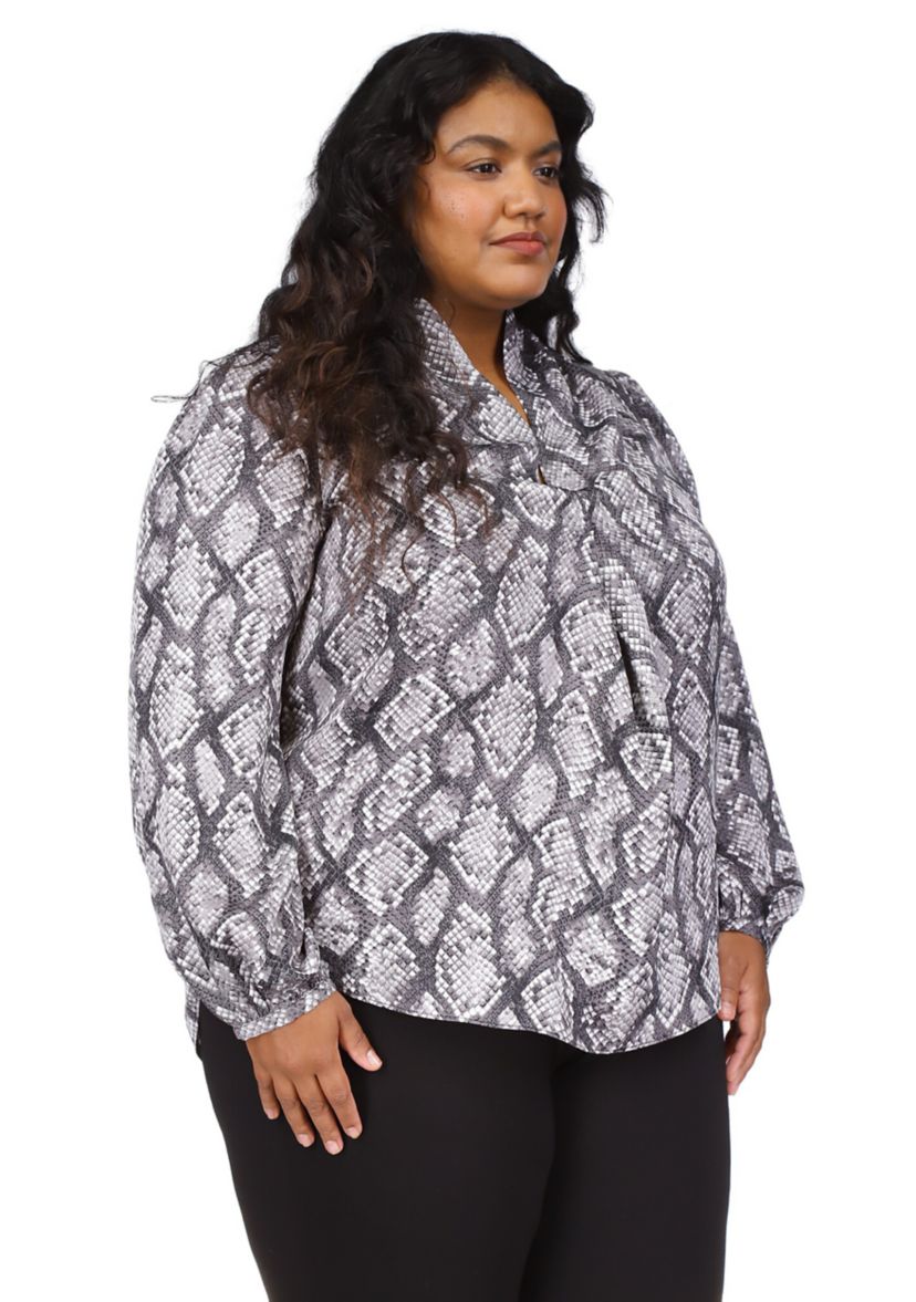 Plus Size Anaconda Inverted Pleat Top 