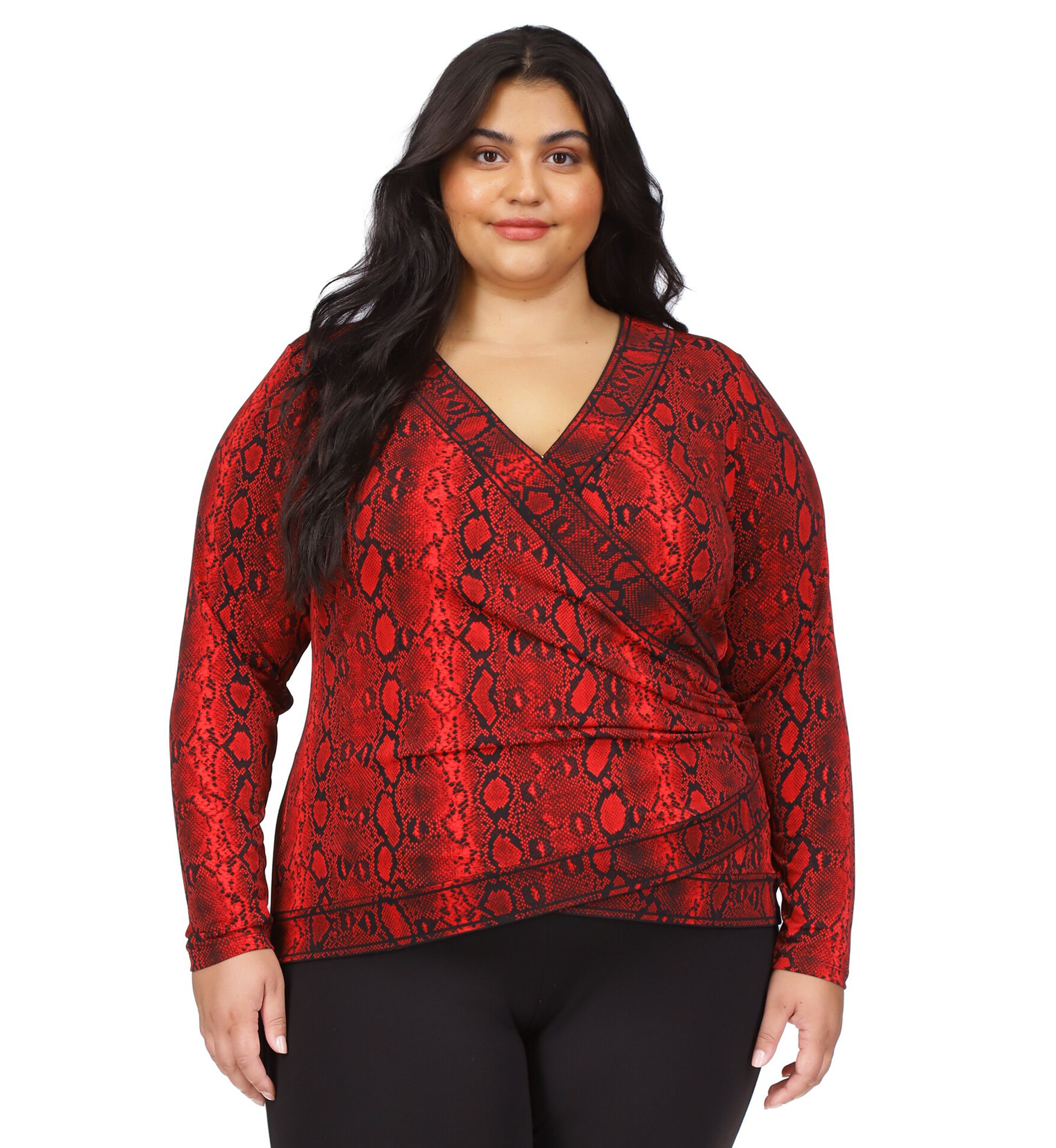 Plus Size Crossover Border Top