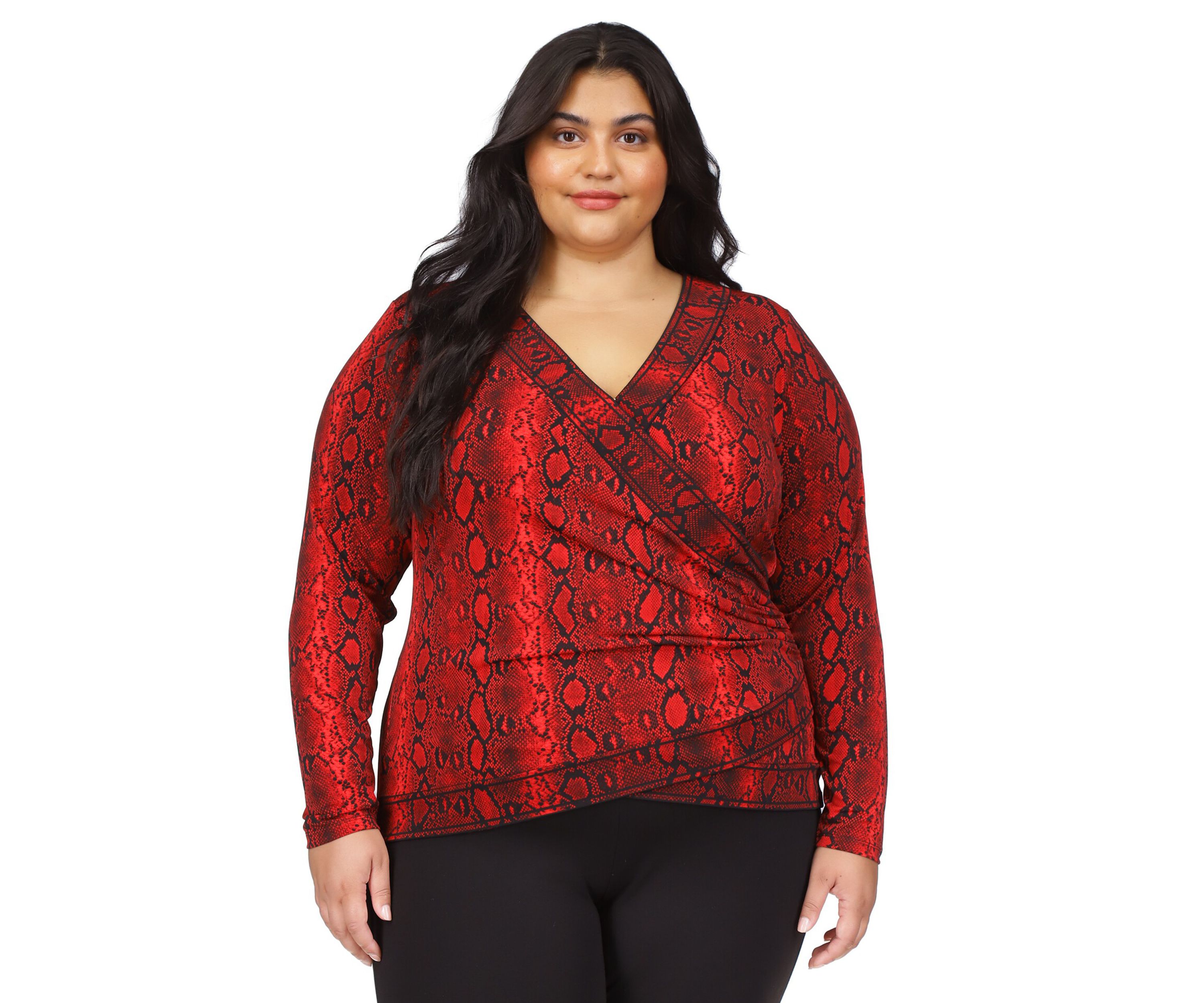 Plus Size Crossover Border Top