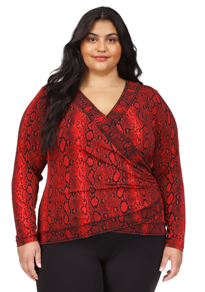 Plus Size Crossover Border Top