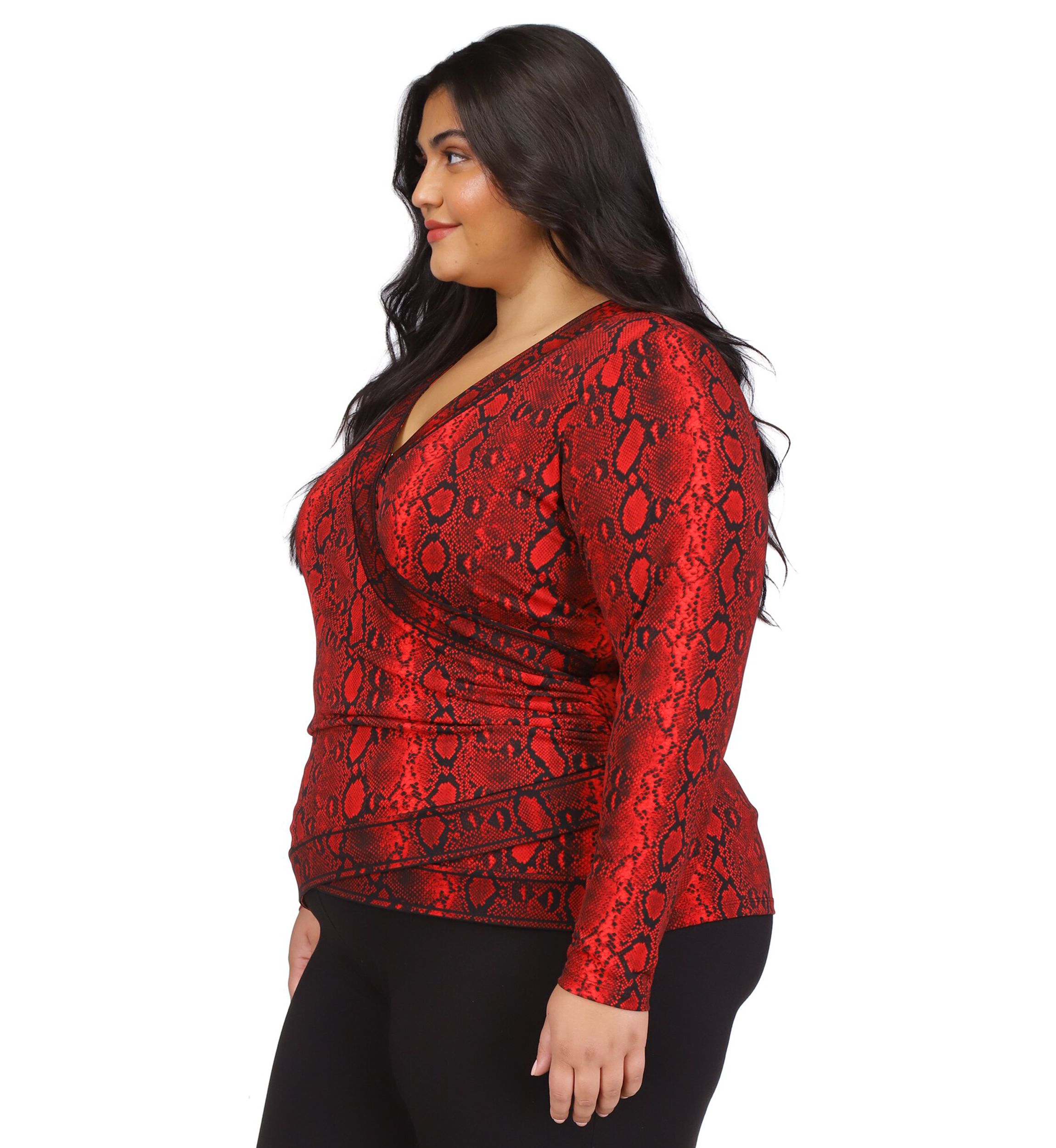 Plus Size Crossover Border Top