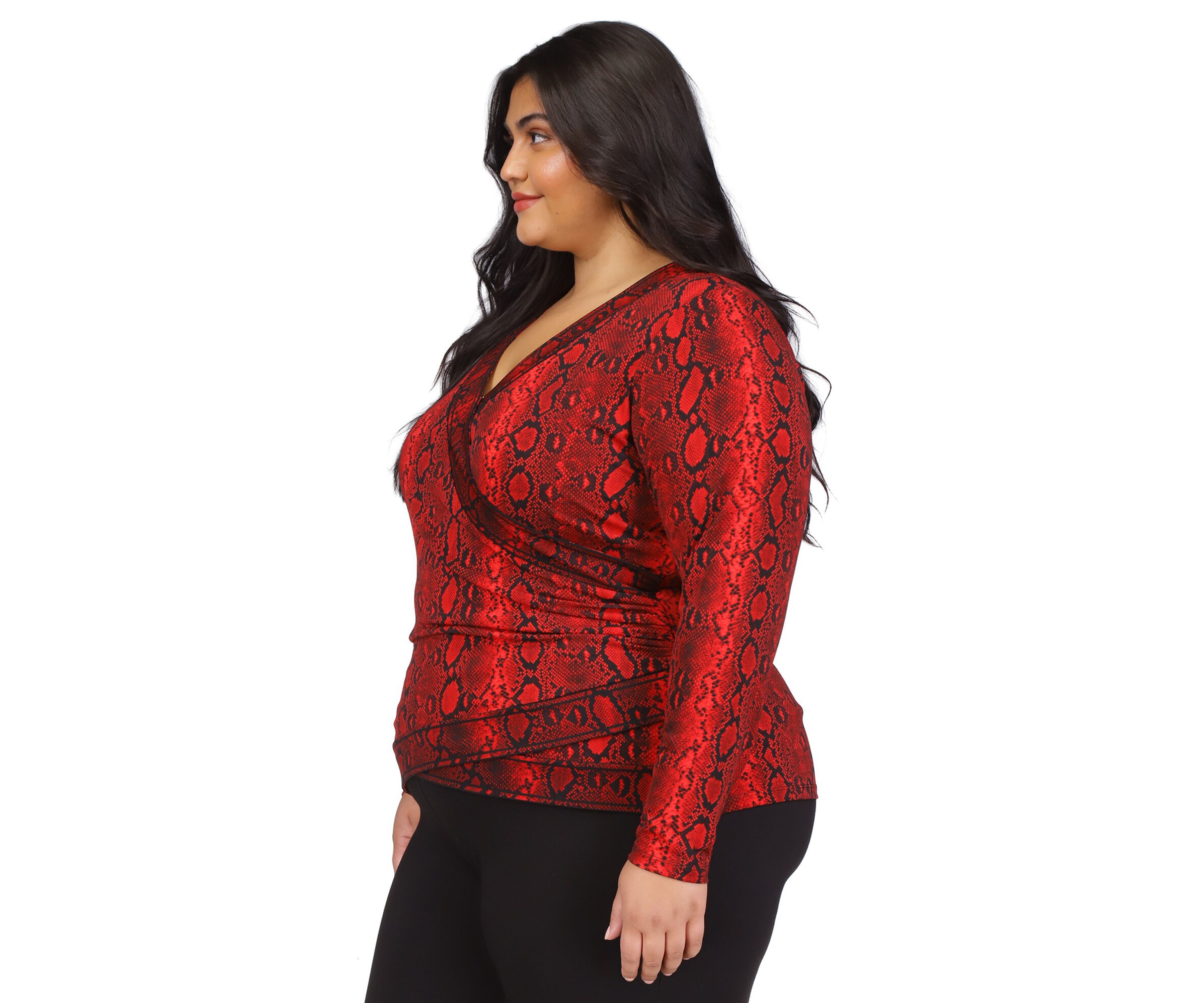 Plus Size Crossover Border Top