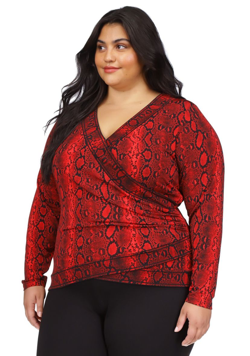 Plus Size Crossover Border Top