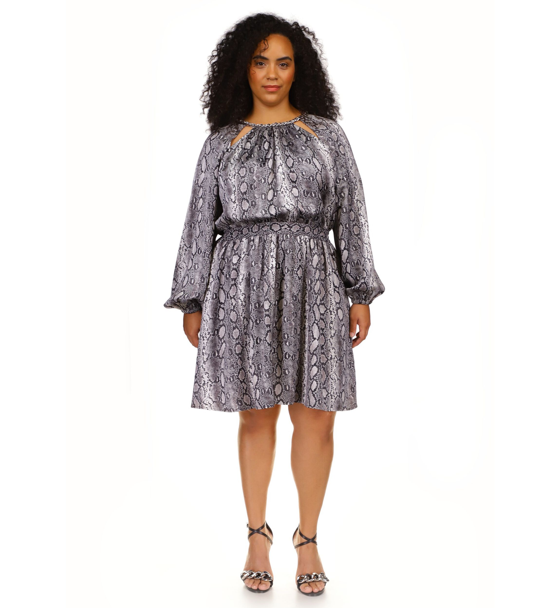 Plus Size Adder Mini Long Sleeve Dress