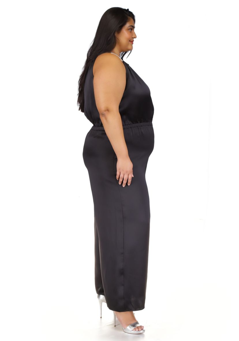 Plus Size Rhinestone Strap Jumpsuit 