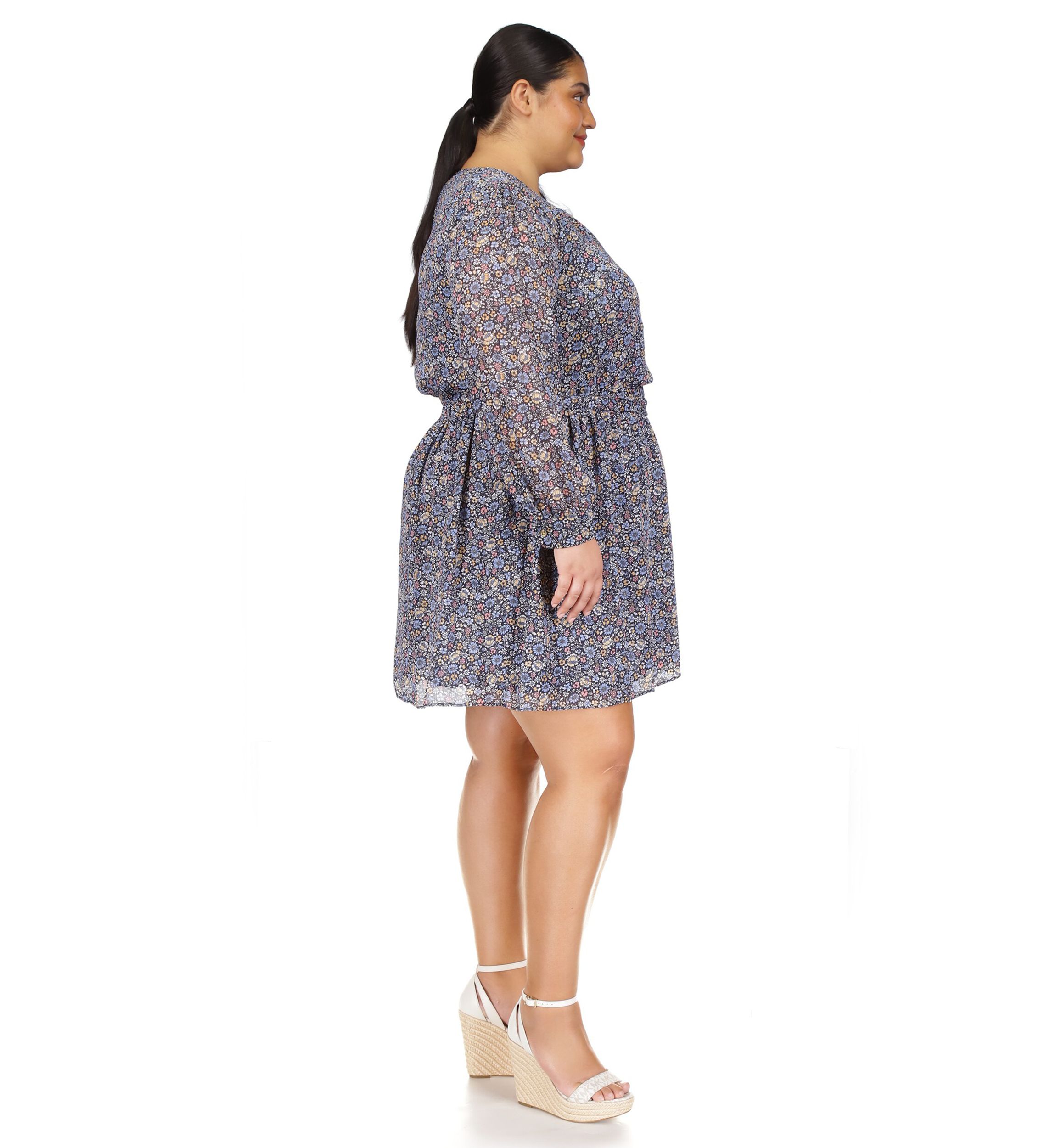 Plus Size Field of Flowers Mini Dress