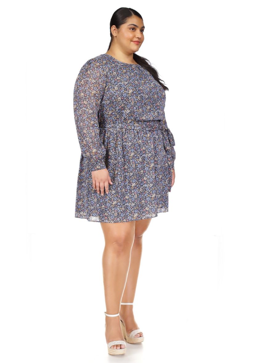 Plus Size Field of Flowers Mini Dress