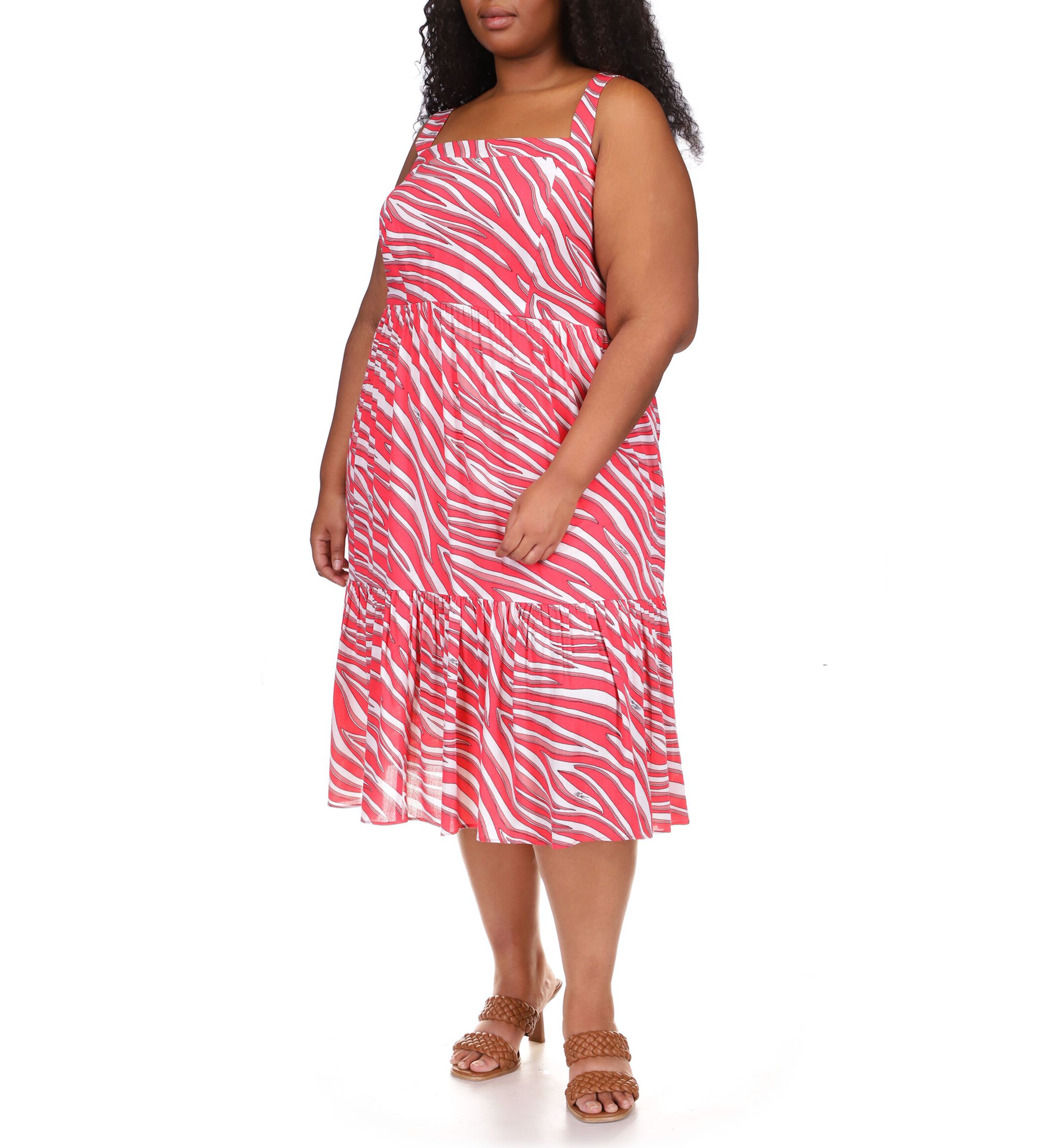 Plus Size Zebra Midi Dress