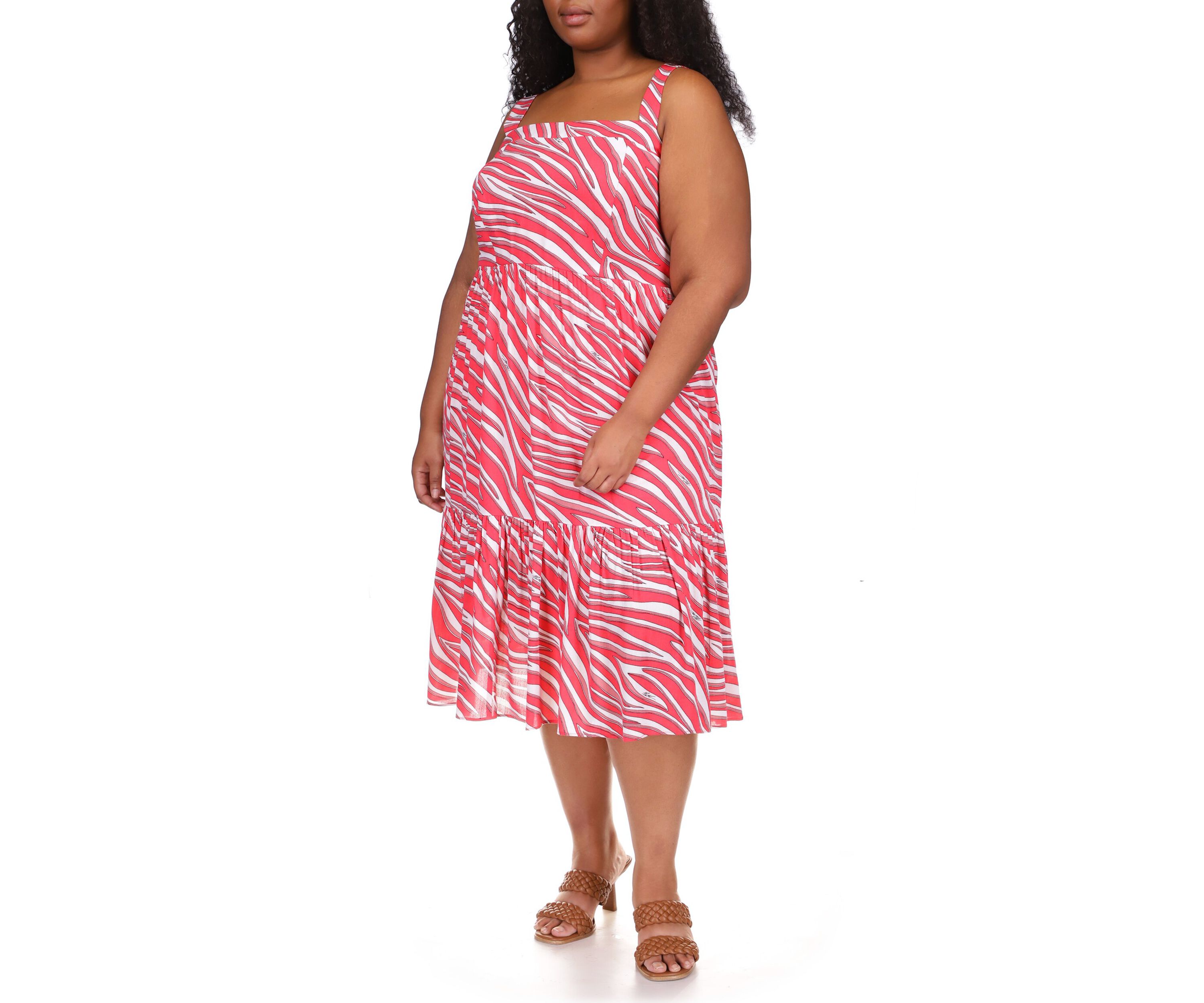 Plus Size Zebra Midi Dress