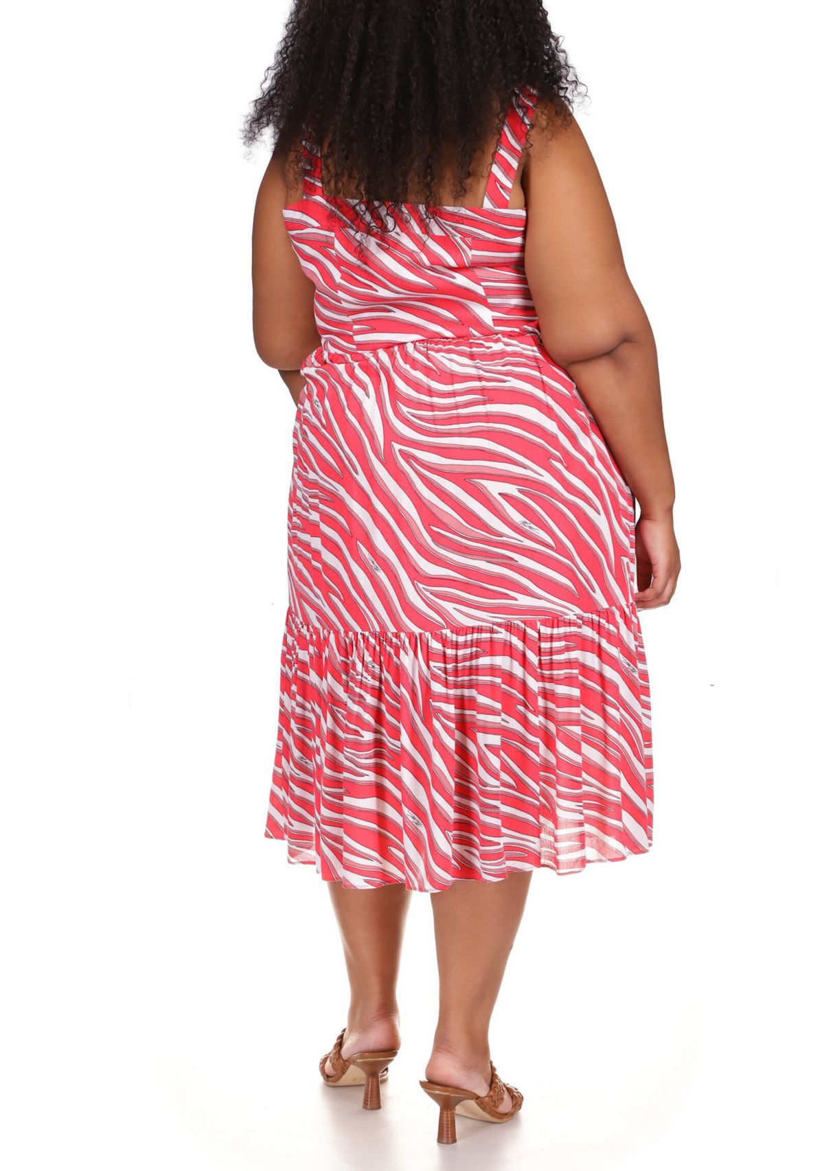 Plus Size Zebra Midi Dress