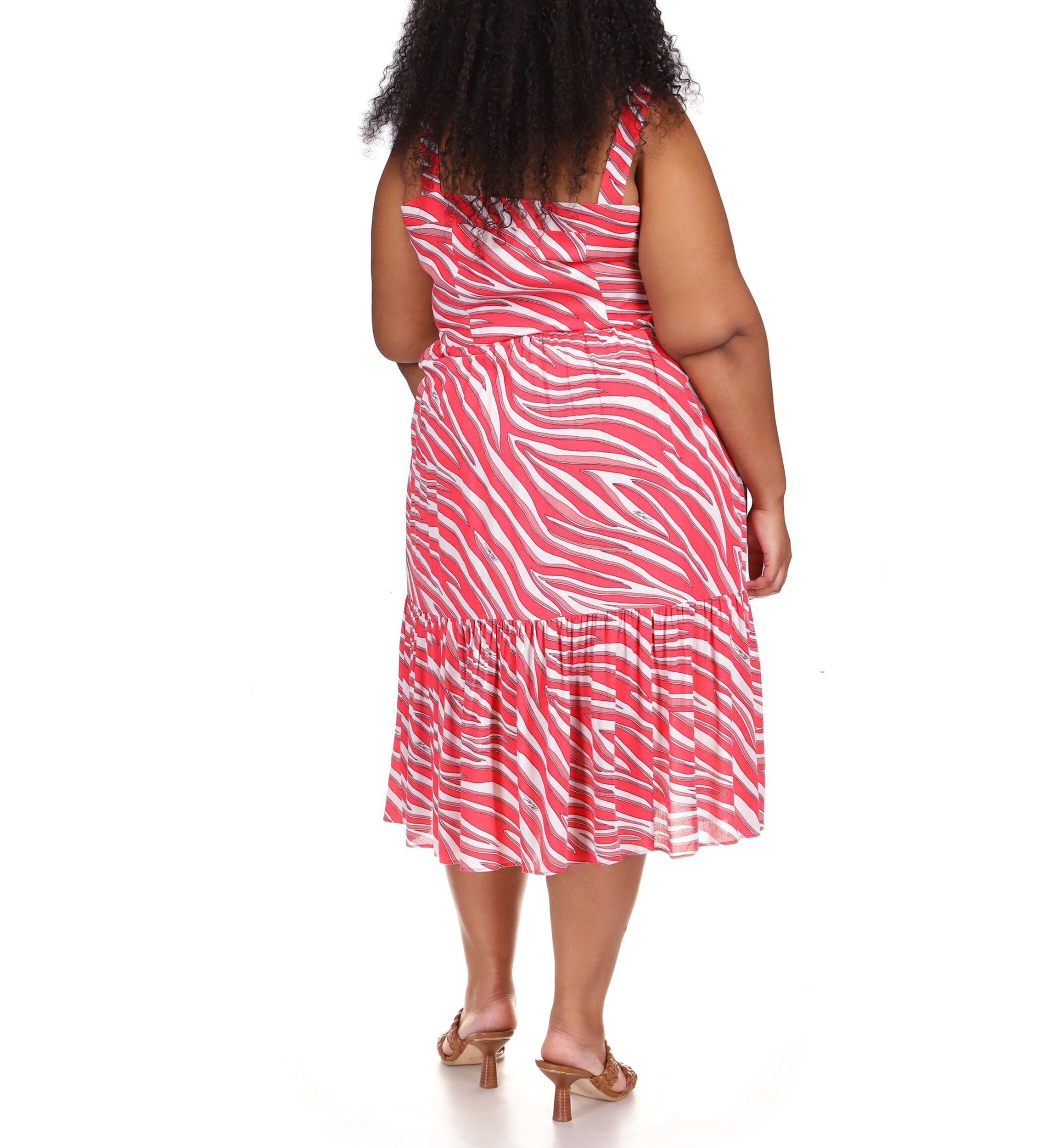 Plus Size Zebra Midi Dress