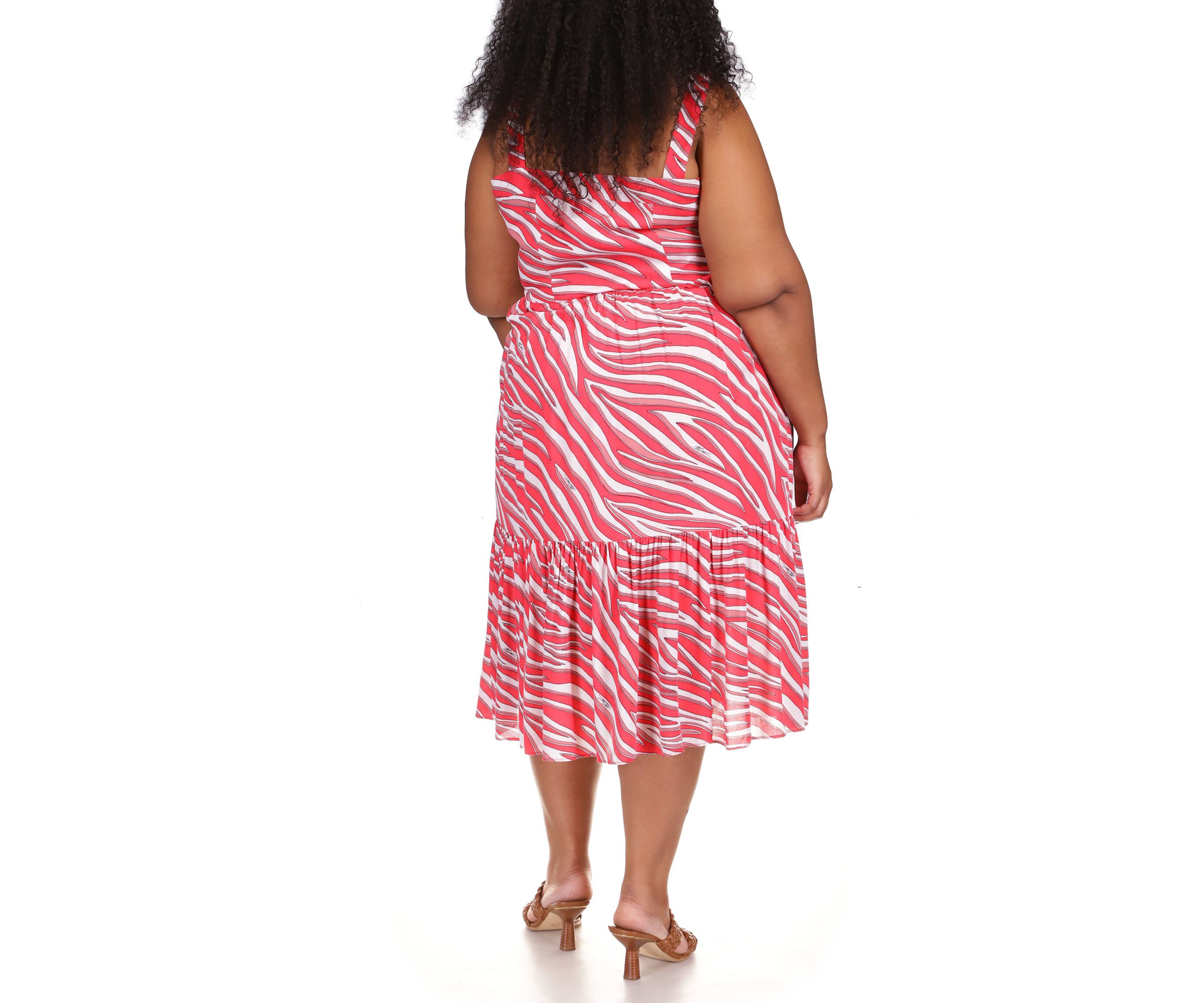 Plus Size Zebra Midi Dress