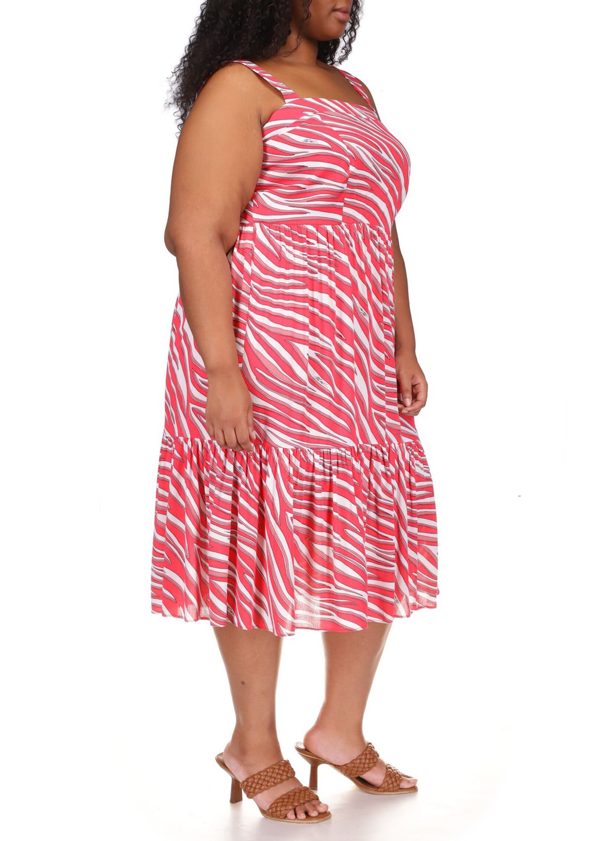 Plus Size Zebra Midi Dress