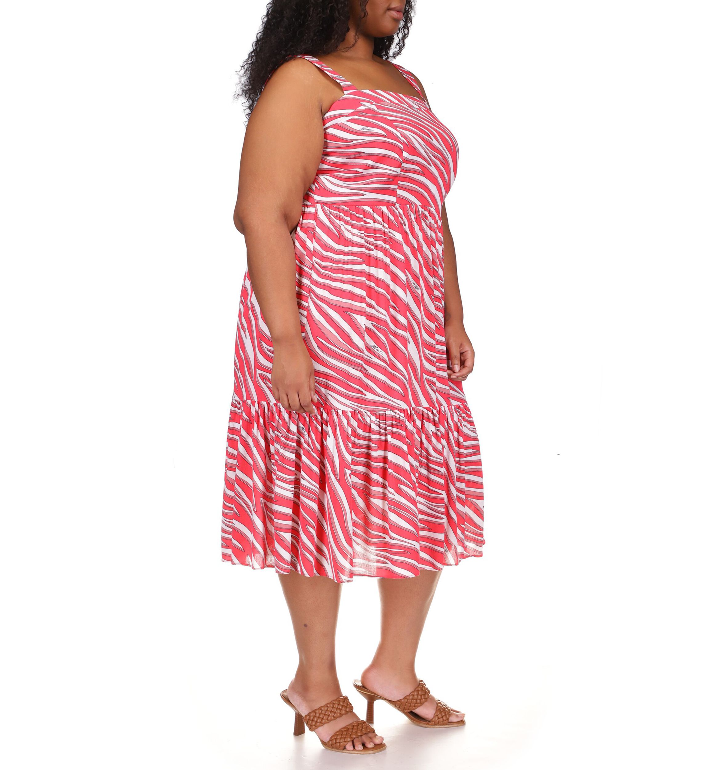 Plus Size Zebra Midi Dress