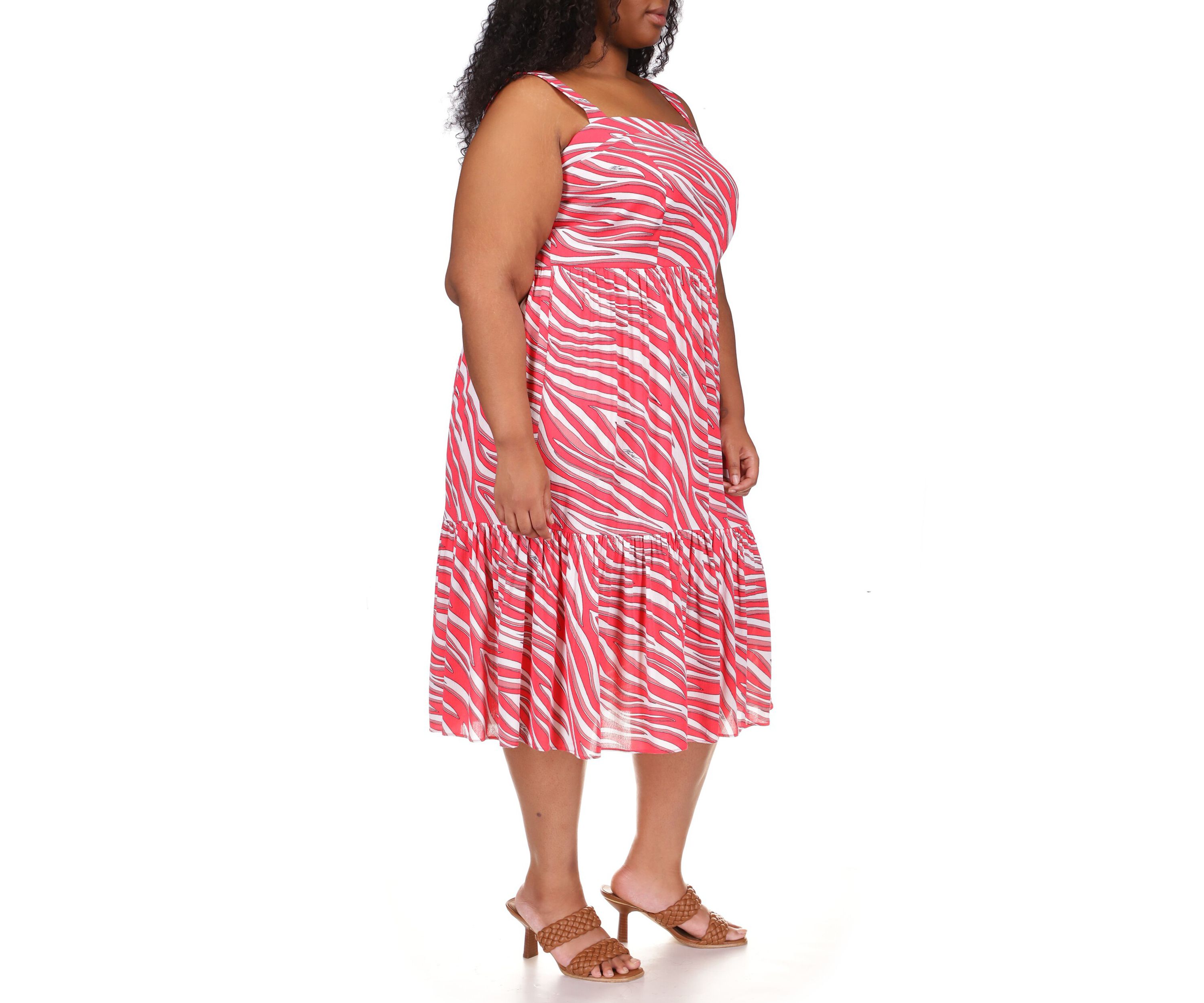 Plus Size Zebra Midi Dress