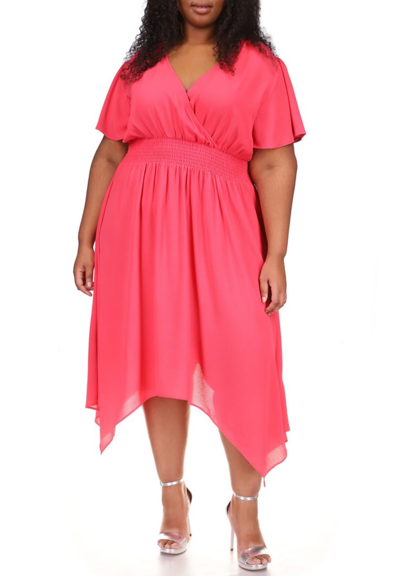 Plus Size Handkerchief Hem Dress 
