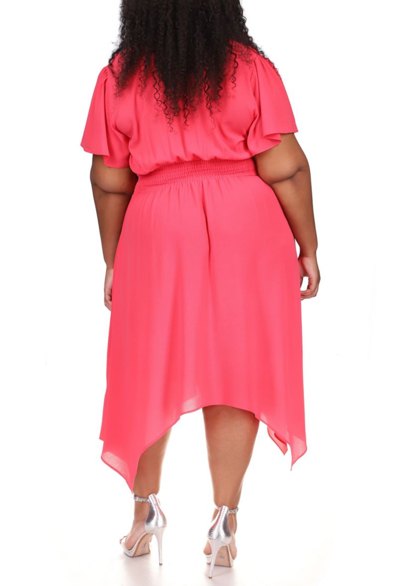 Plus Size Handkerchief Hem Dress 