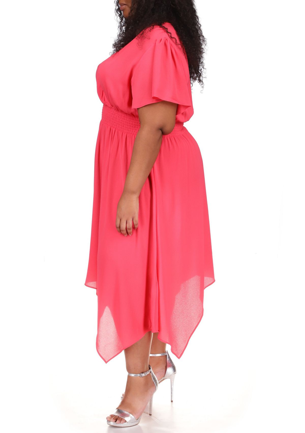 Plus Size Handkerchief Hem Dress 