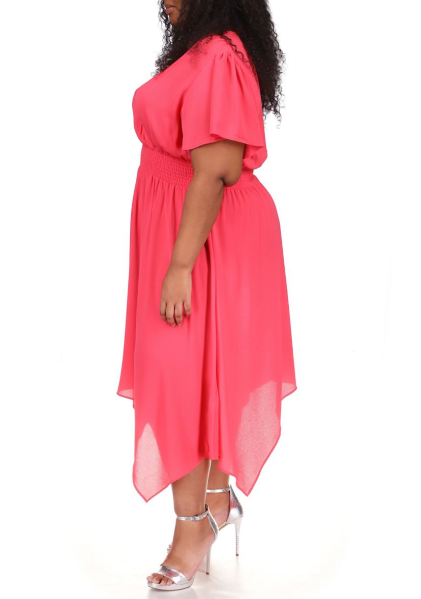 Plus Size Handkerchief Hem Dress 