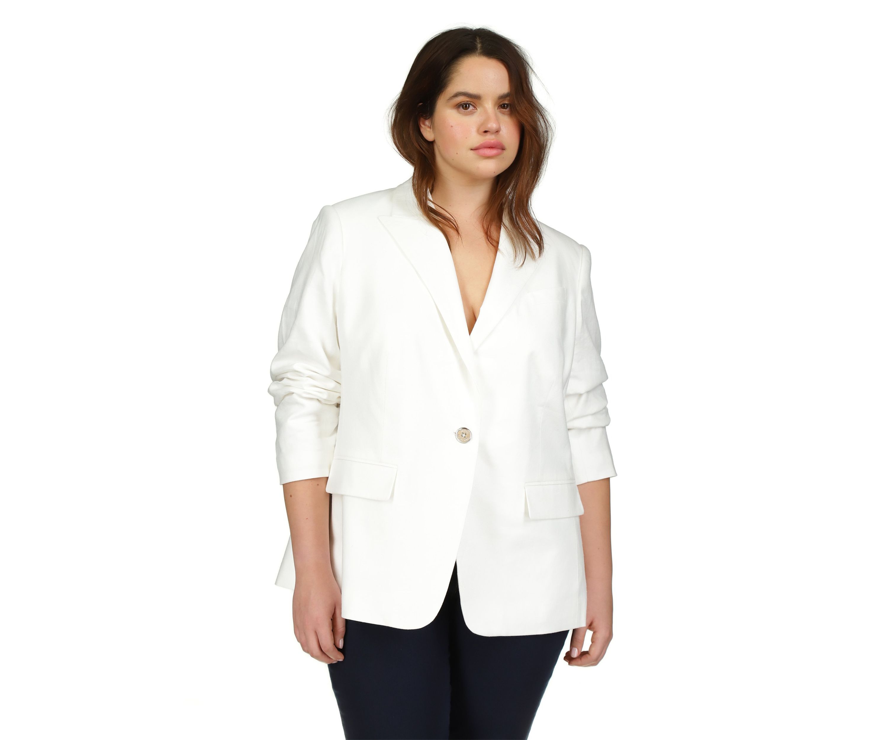 Plus Size Linen Blazer