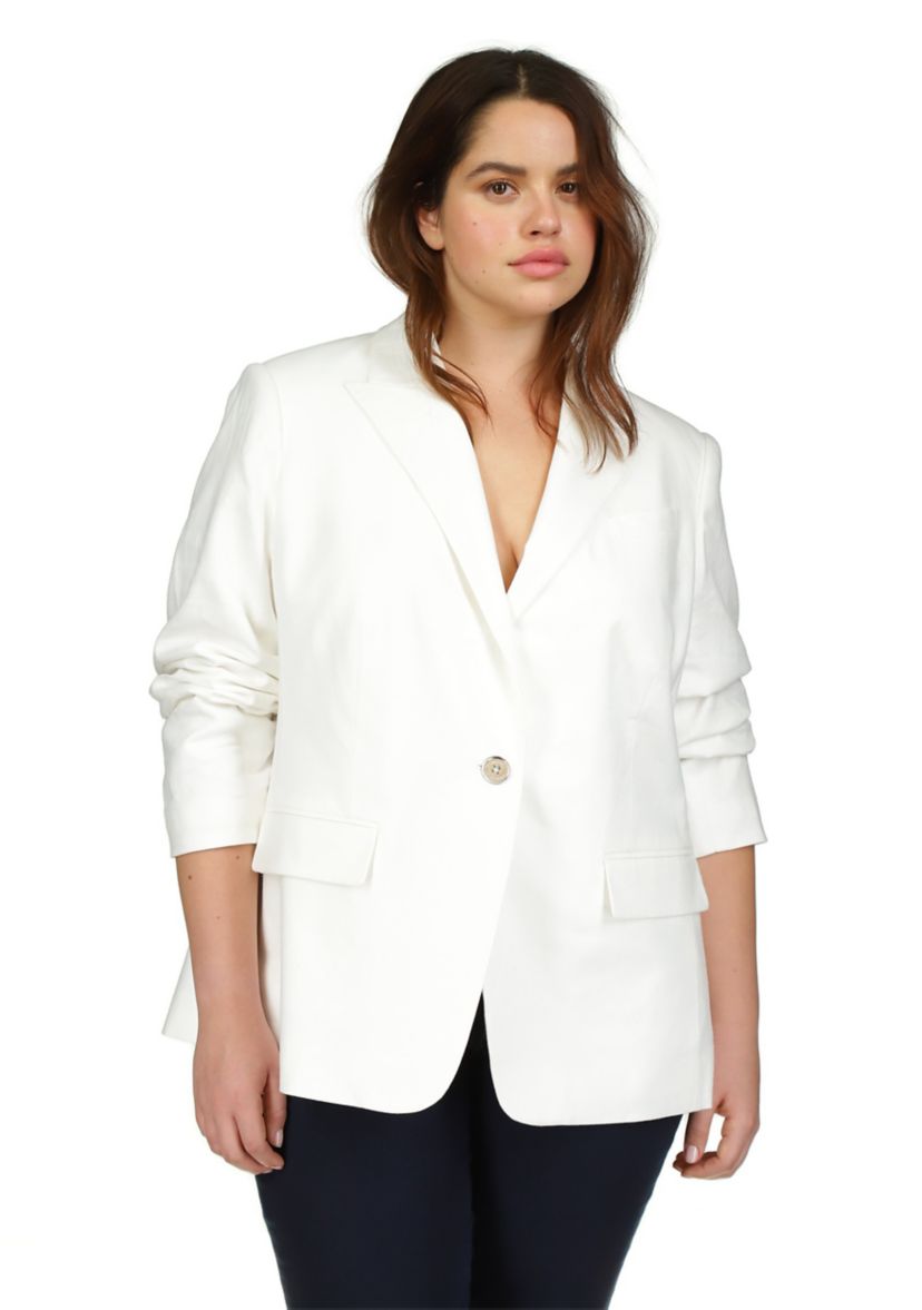 Plus Size Linen Blazer