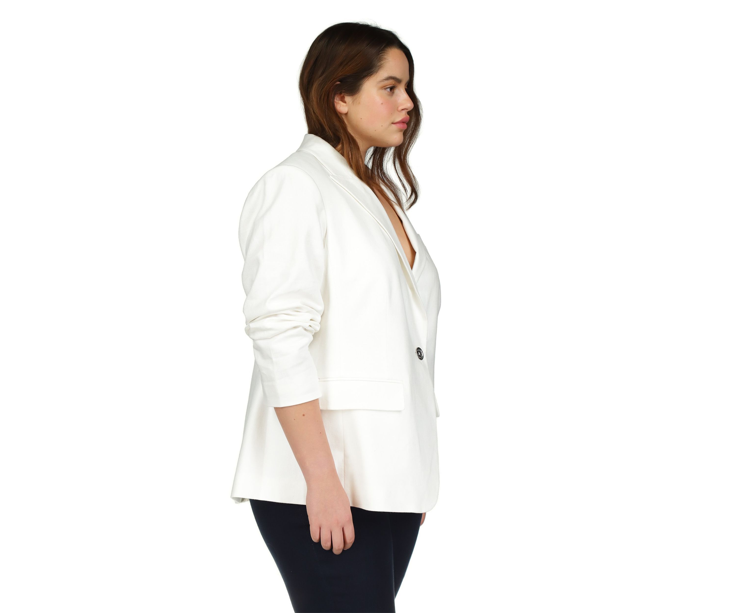 Plus Size Linen Blazer