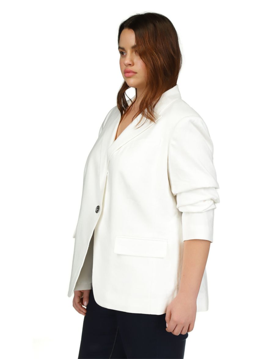 Plus Size Linen Blazer