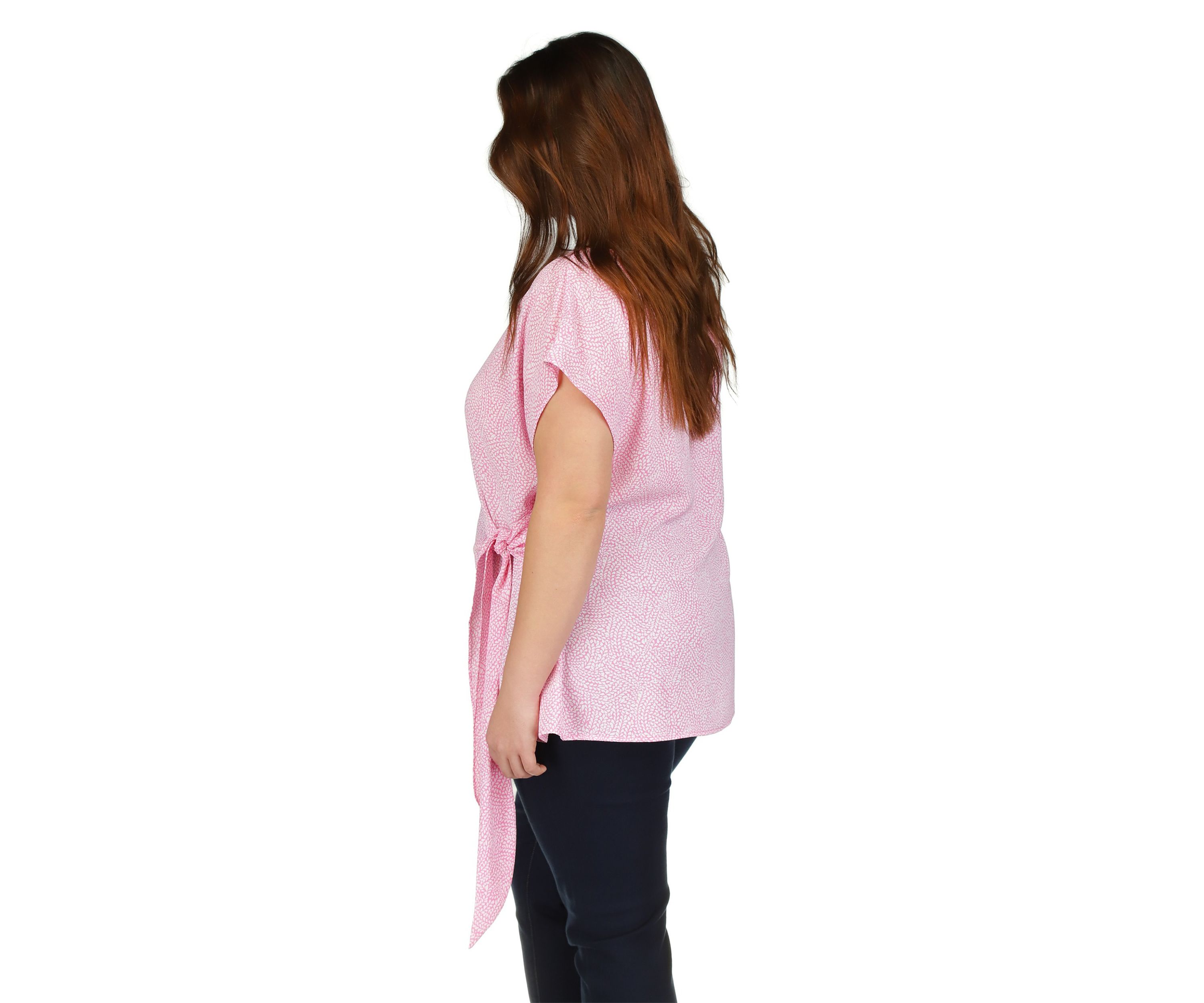 Plus Size Printed Side Tie Top