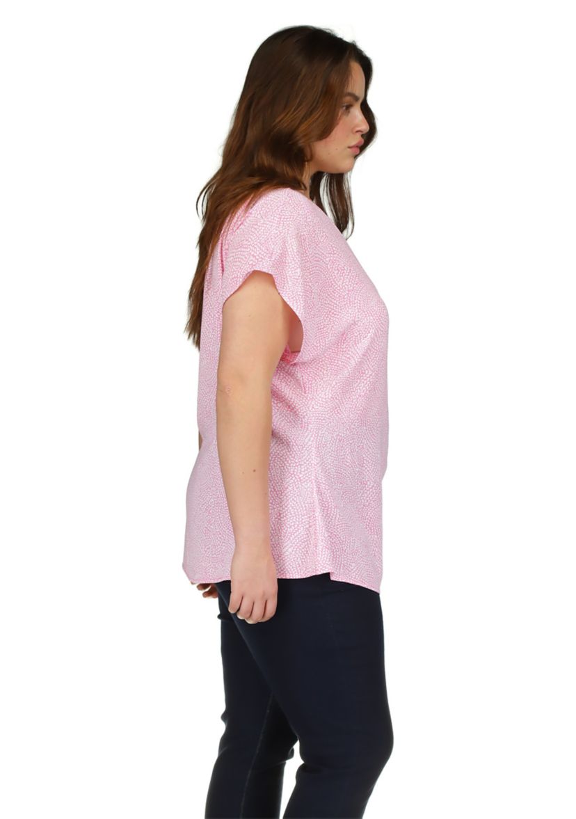 Plus Size Printed Side Tie Top