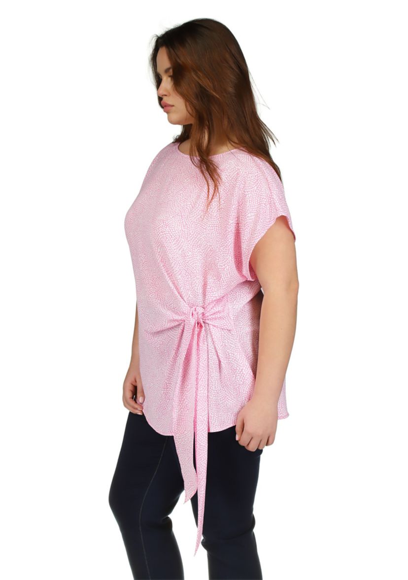 Plus Size Printed Side Tie Top