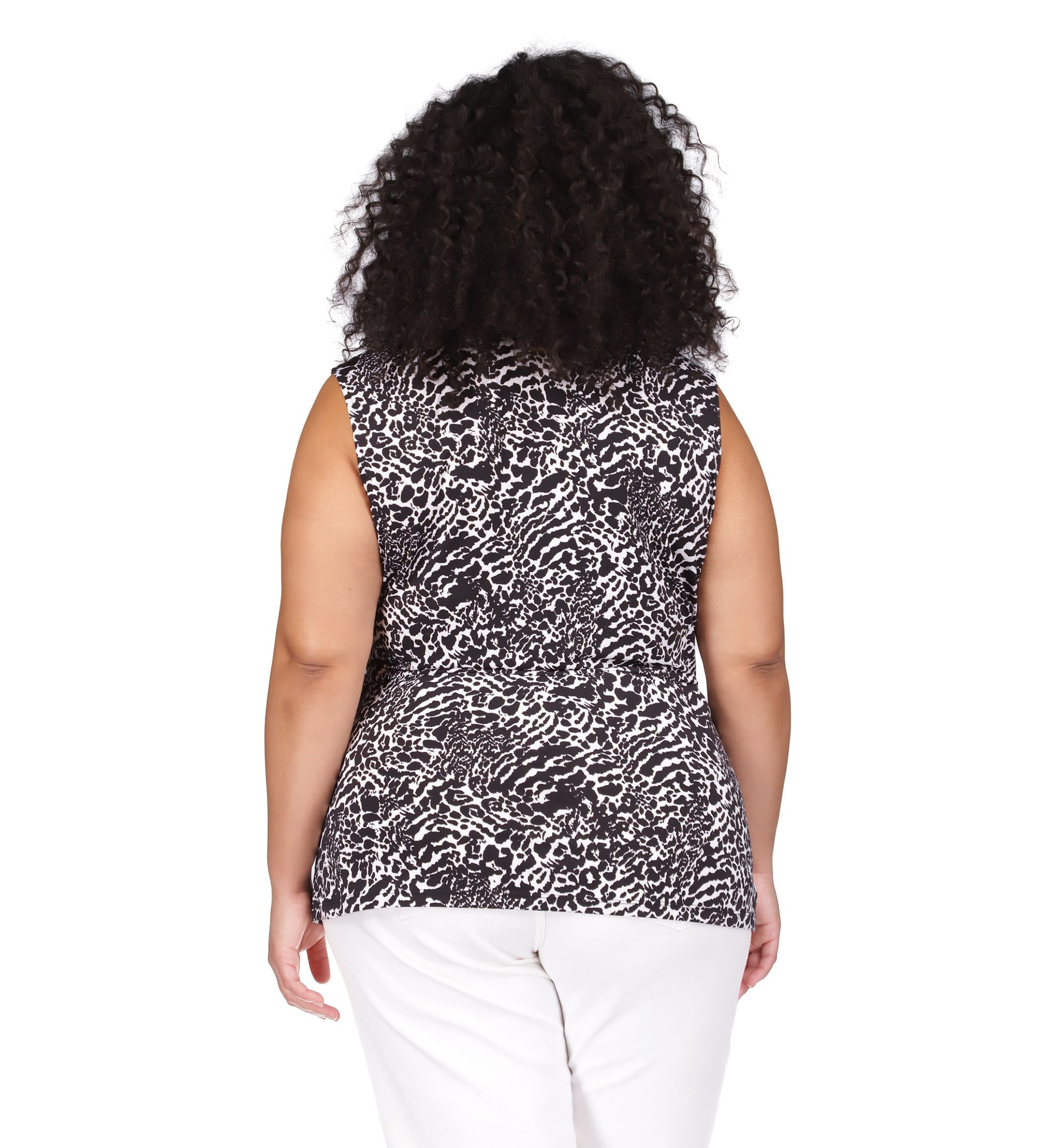Plus Size Ocelot Ruffle Peasant Top