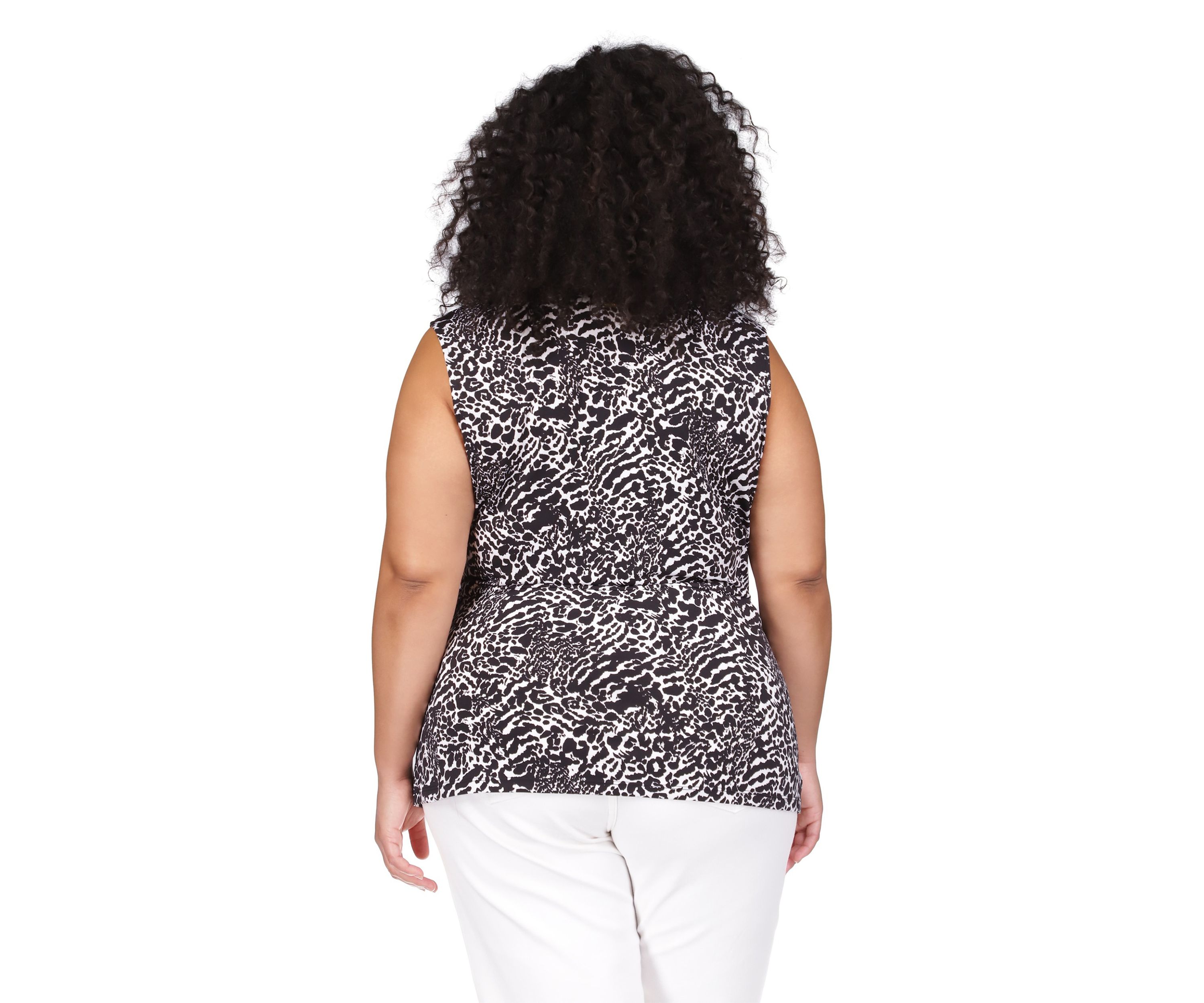 Plus Size Ocelot Ruffle Peasant Top
