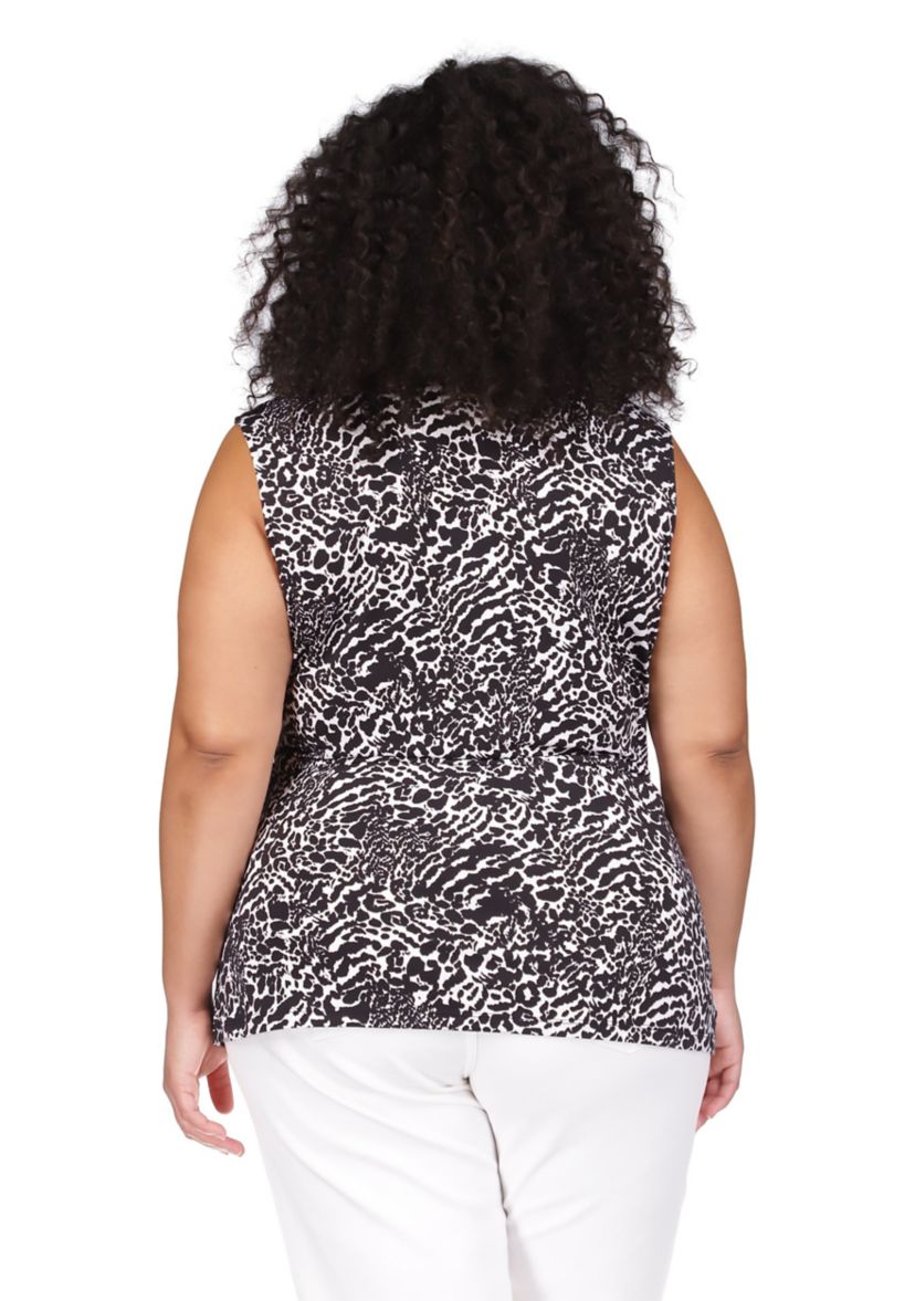 Plus Size Ocelot Ruffle Peasant Top
