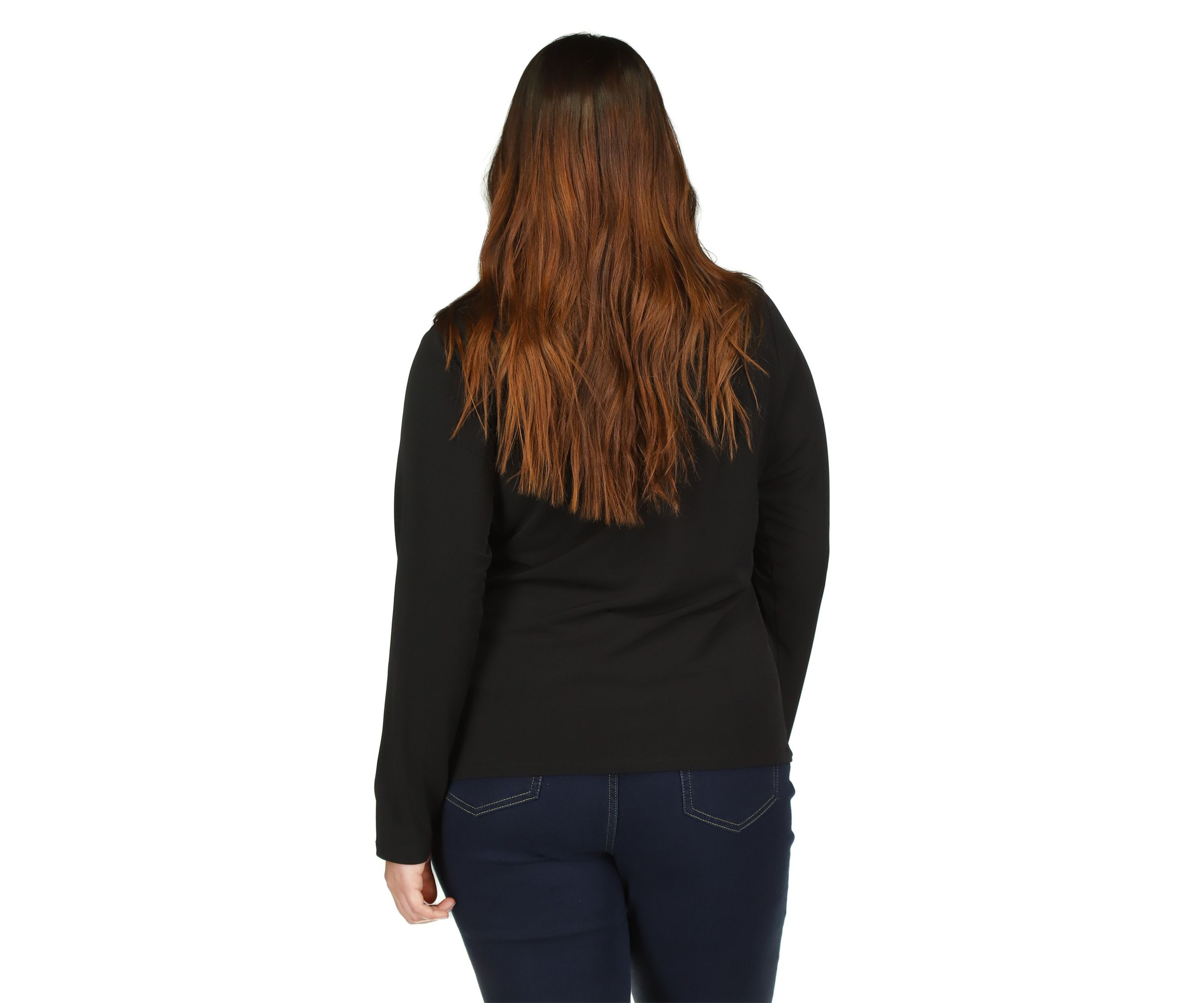Plus Size Chain Neck Long Sleeve Top