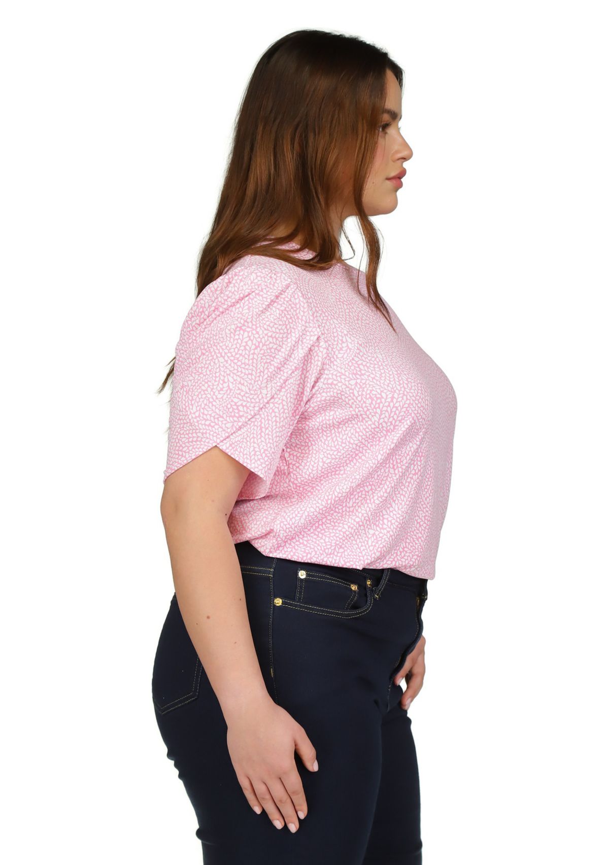 Plus Size Printed Tulip Sleeve Top