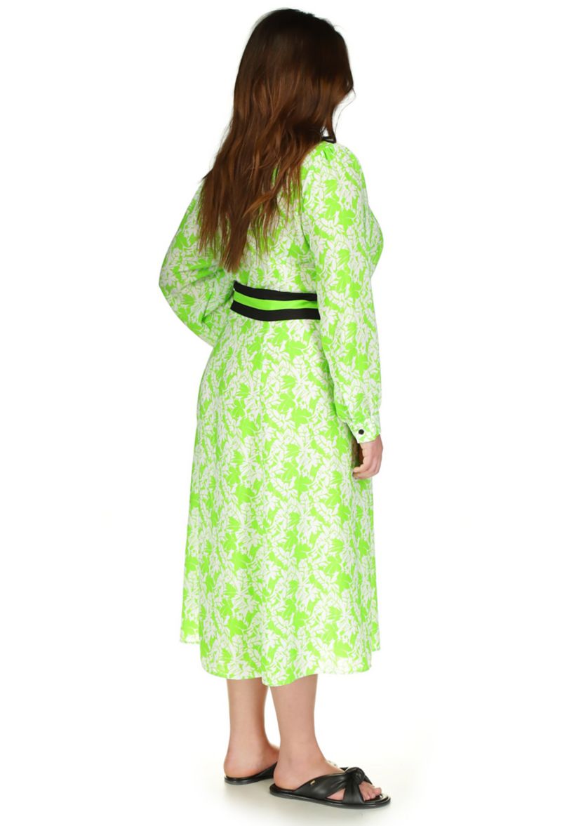 Plus Size Mini Maj Palm Printed Midi Dress