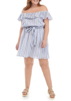 MICHAEL Michael Kors Plus Size Ruffle Off the Shoulder Dress | belk