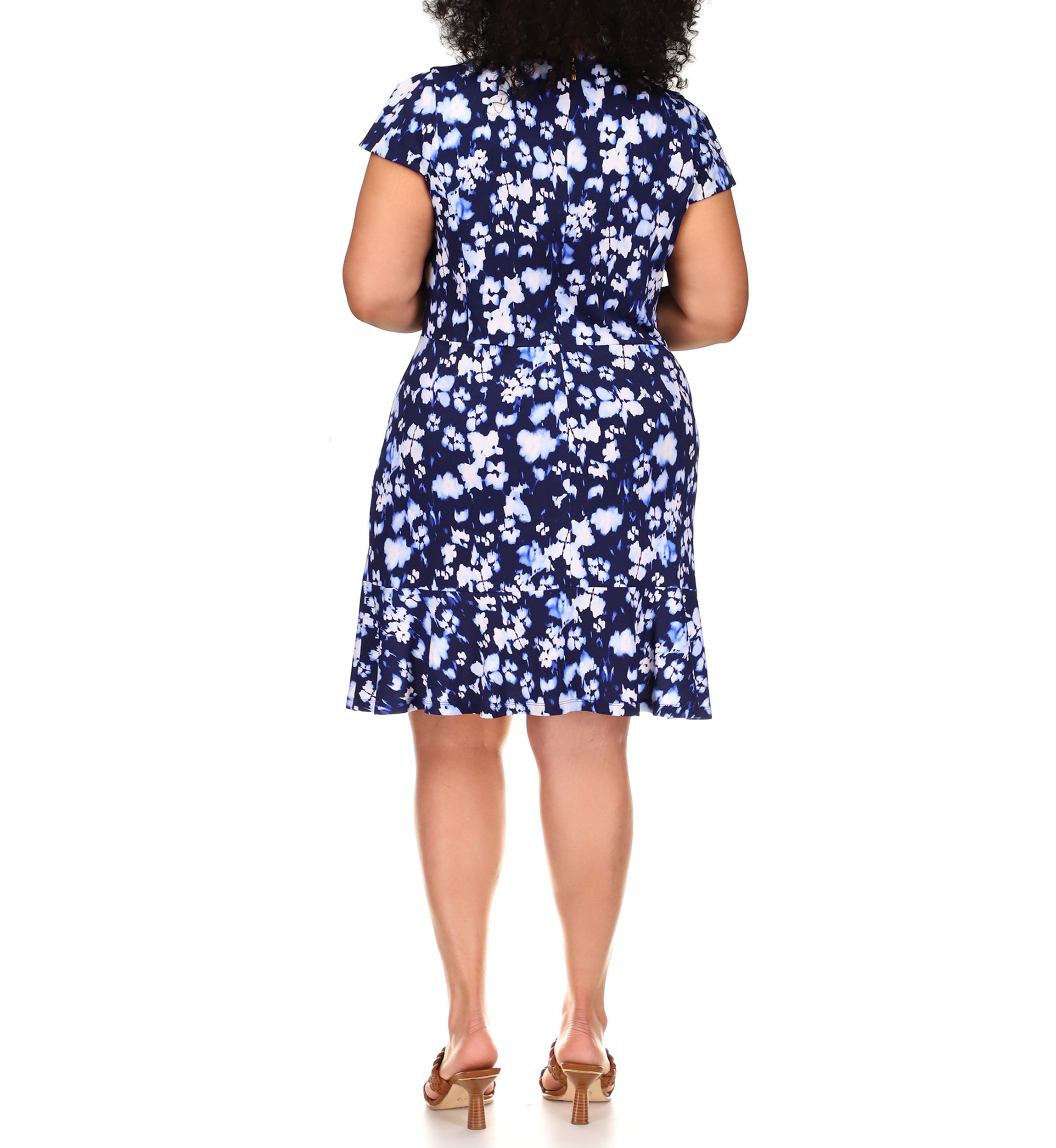 Plus Size Poppy Flounce Seamed Dress 