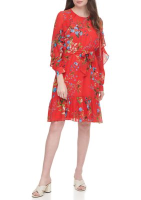 Calvin Klein Chiffon Floral Print Dress | belk
