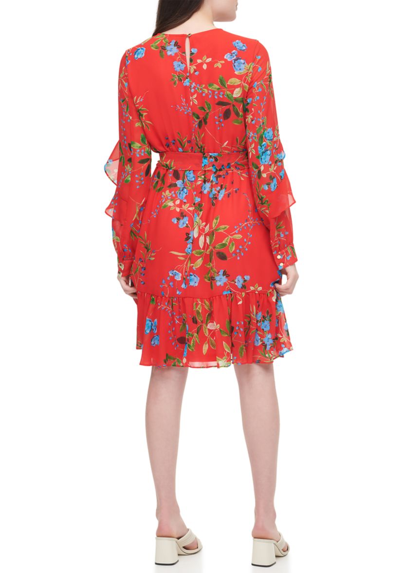 Chiffon Floral Print Dress