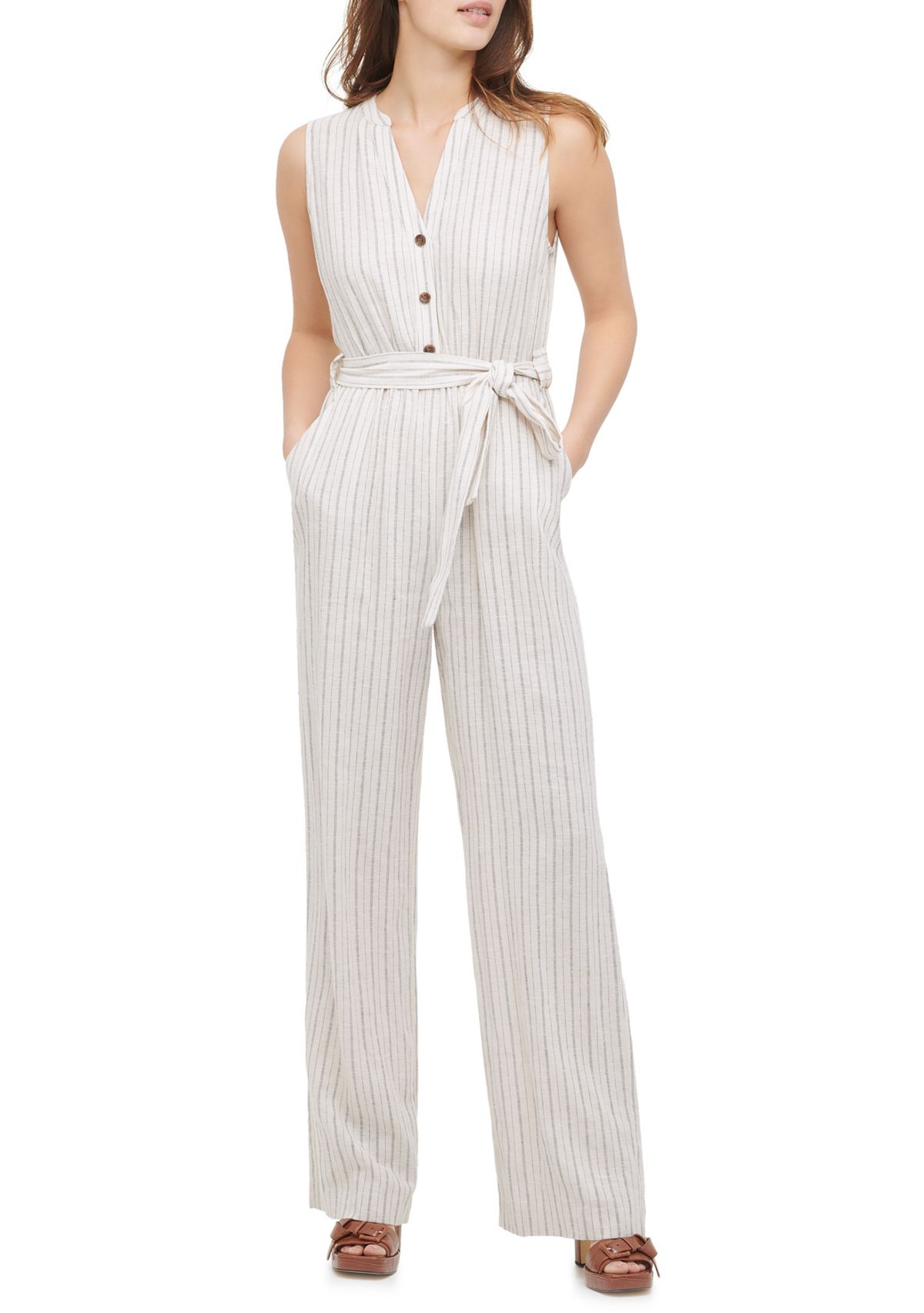 Linen Stripe Jumpsuit