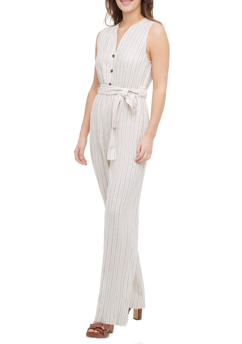 Linen Stripe Jumpsuit