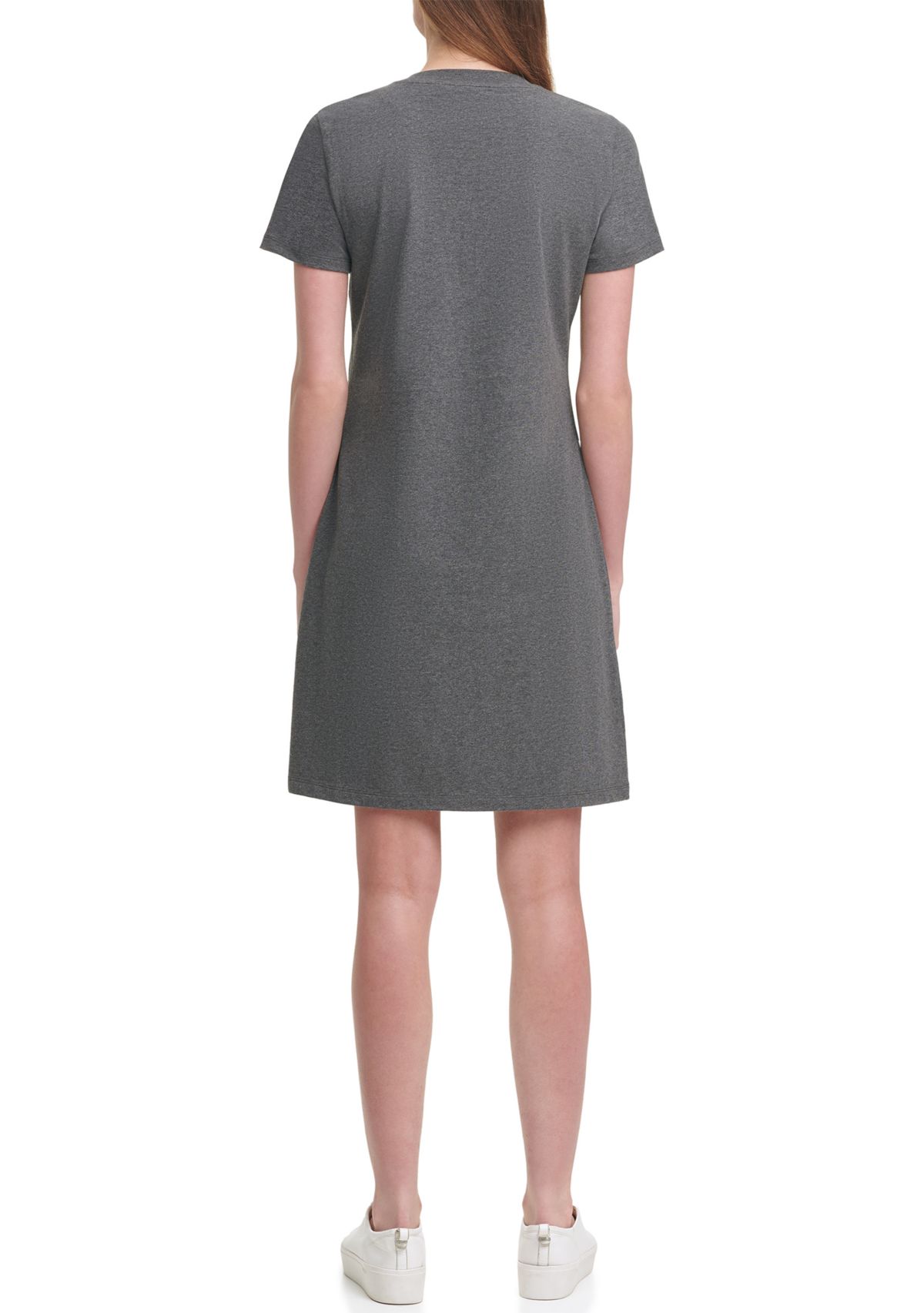 Short Sleeve Chain Logo Graphic T-Shirt Dress