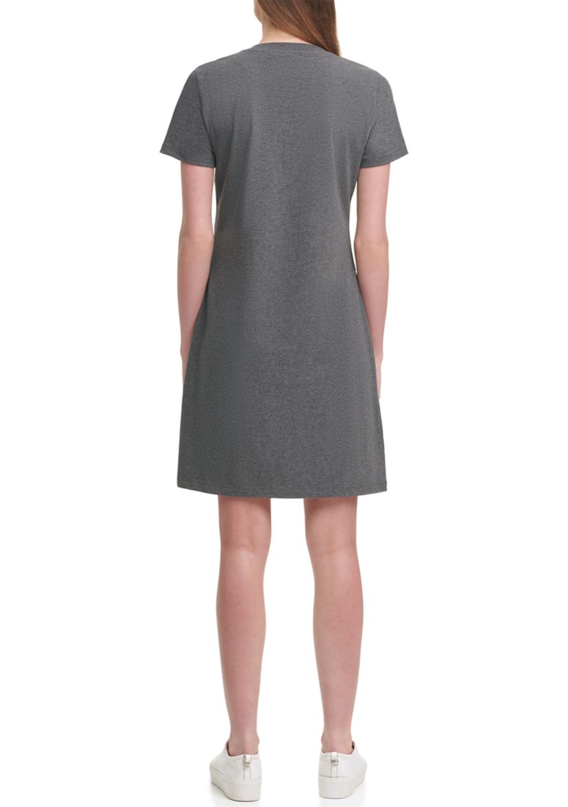 Short Sleeve Chain Logo Graphic T-Shirt Dress