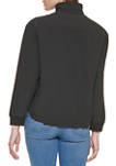 Zip Front Pullover with Cinched Waist